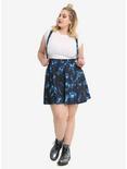 Galaxy Print Suspender Skirt Plus Size, , alternate