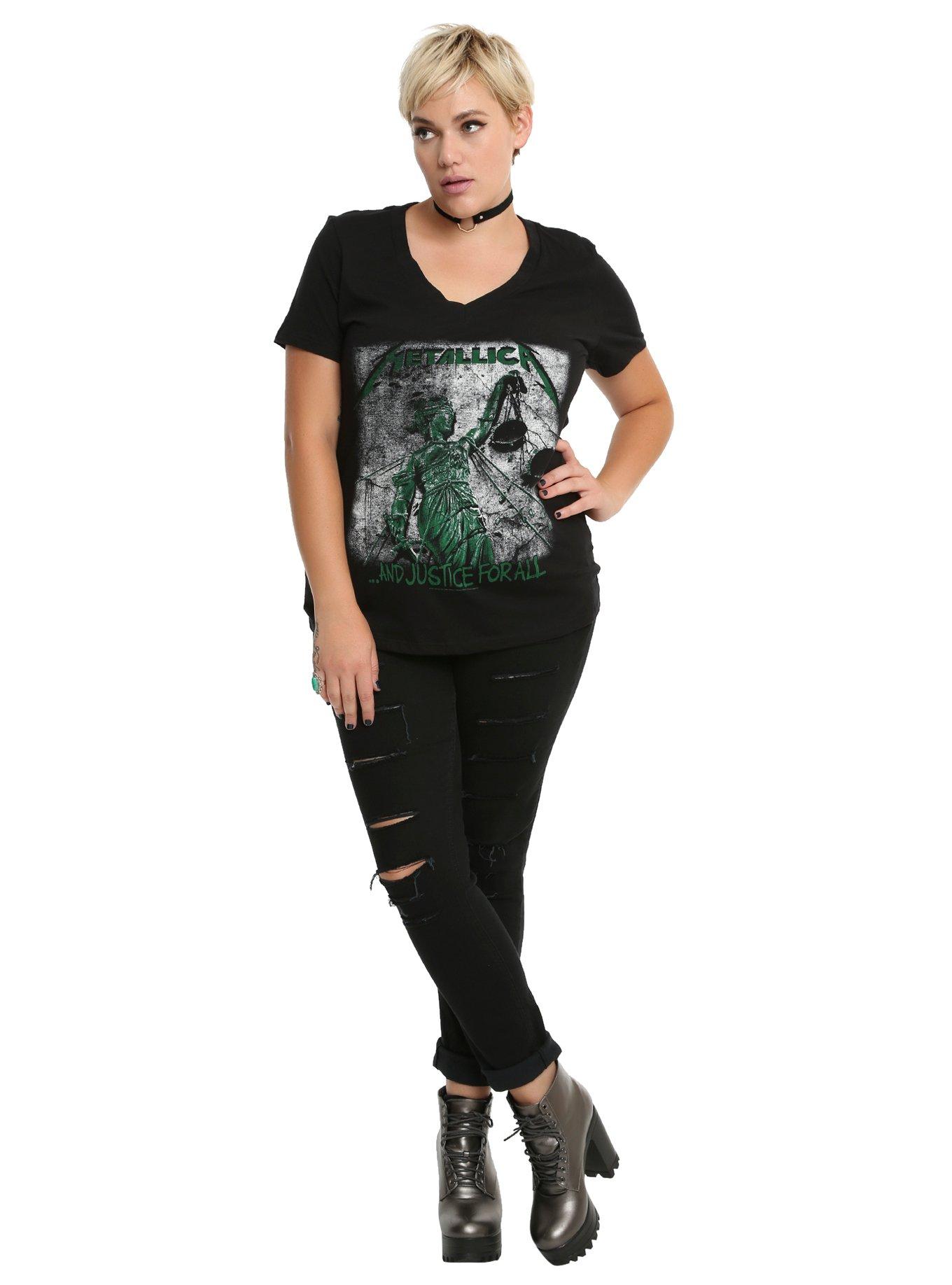 Metallica Justice For All Girls T-Shirt Plus Size, BLACK, alternate