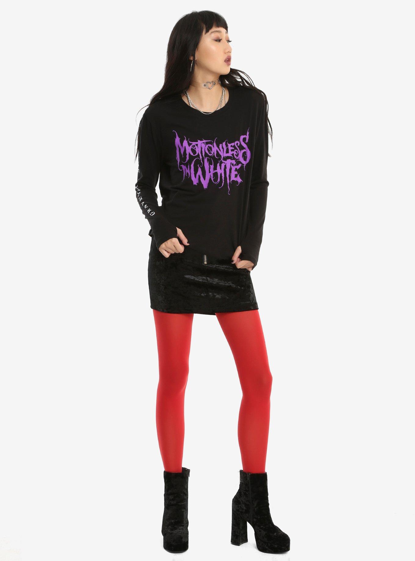 Motionless In White Purple Logo Girls Long-Sleeve T-Shirt, , alternate