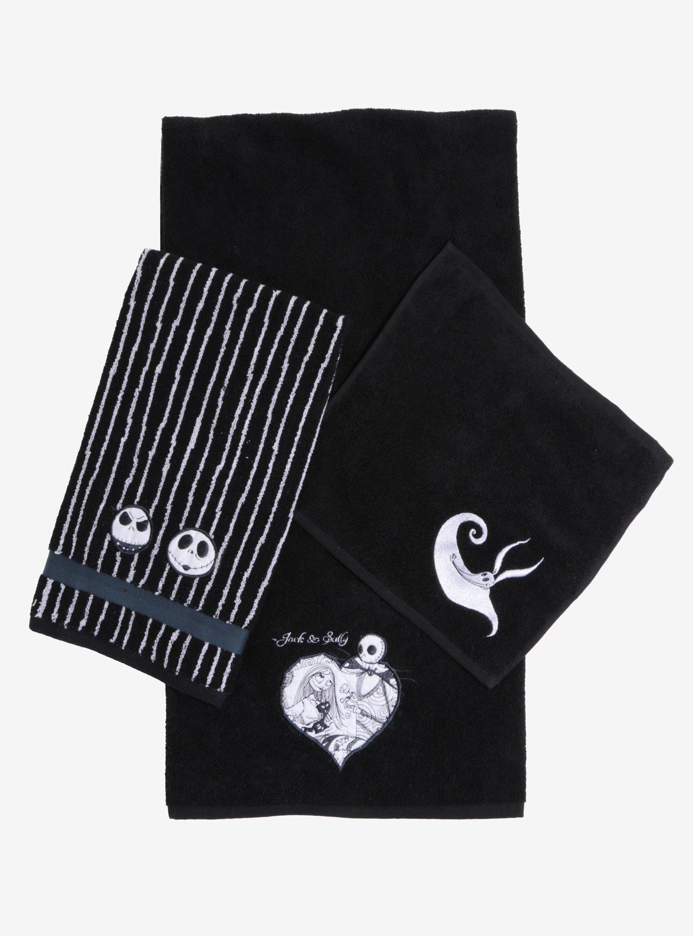 The Nightmare Before Christmas 3-Piece Black Bath Towel Set, , alternate