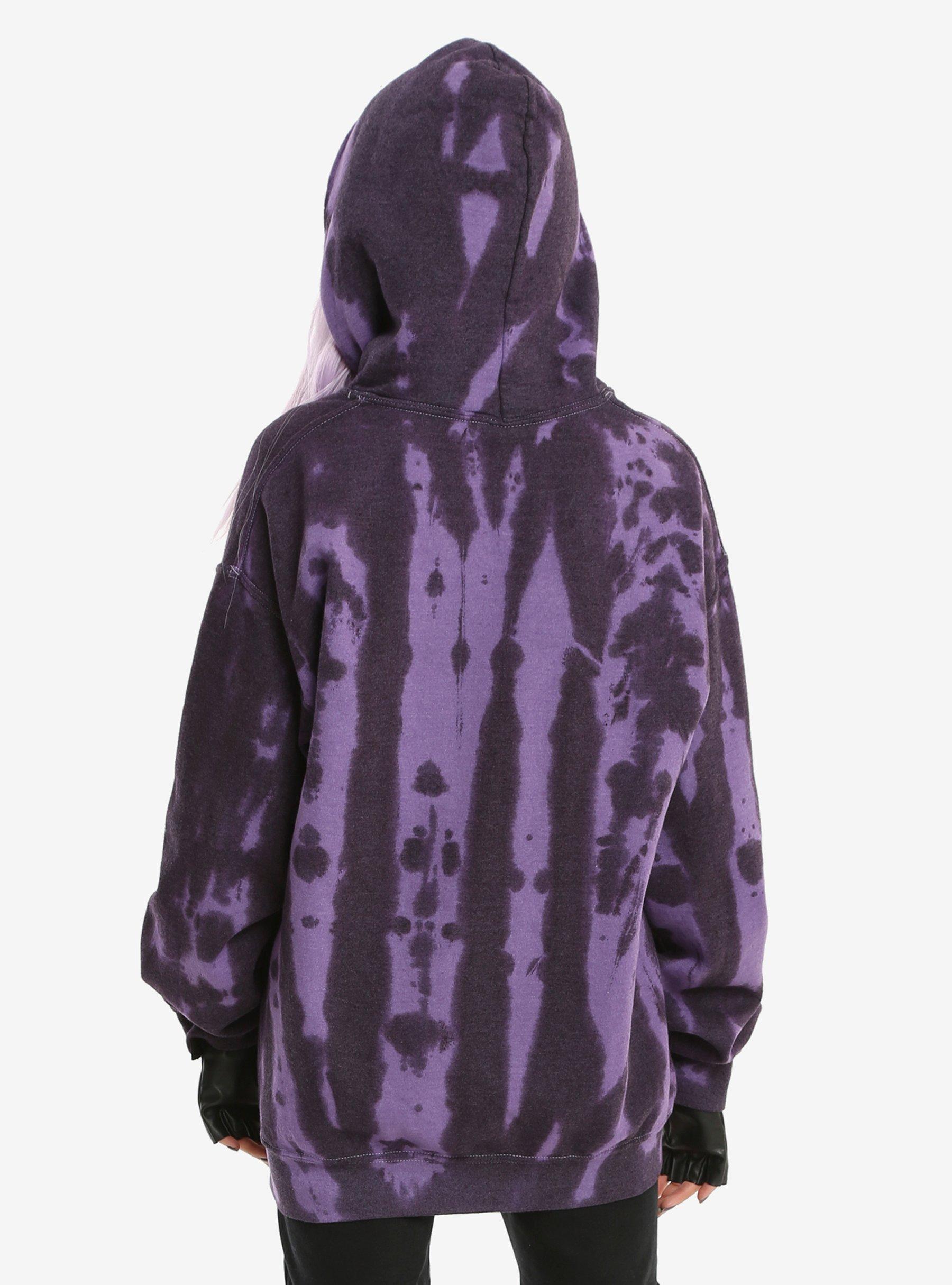 Beetlejuice Purple Tie Dye Girls Hoodie, , alternate