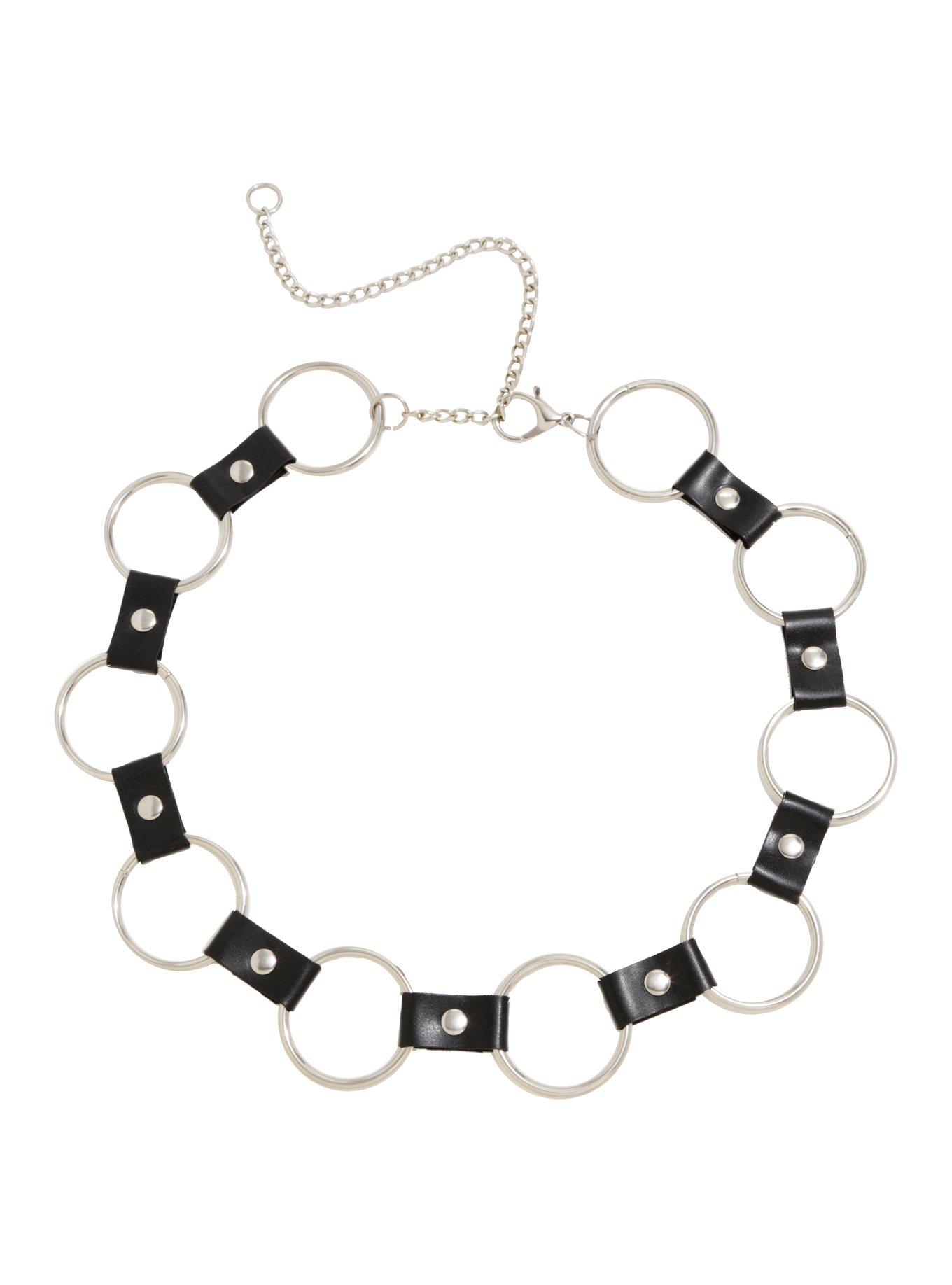 Metal Ring & Faux Leather Belt, , alternate