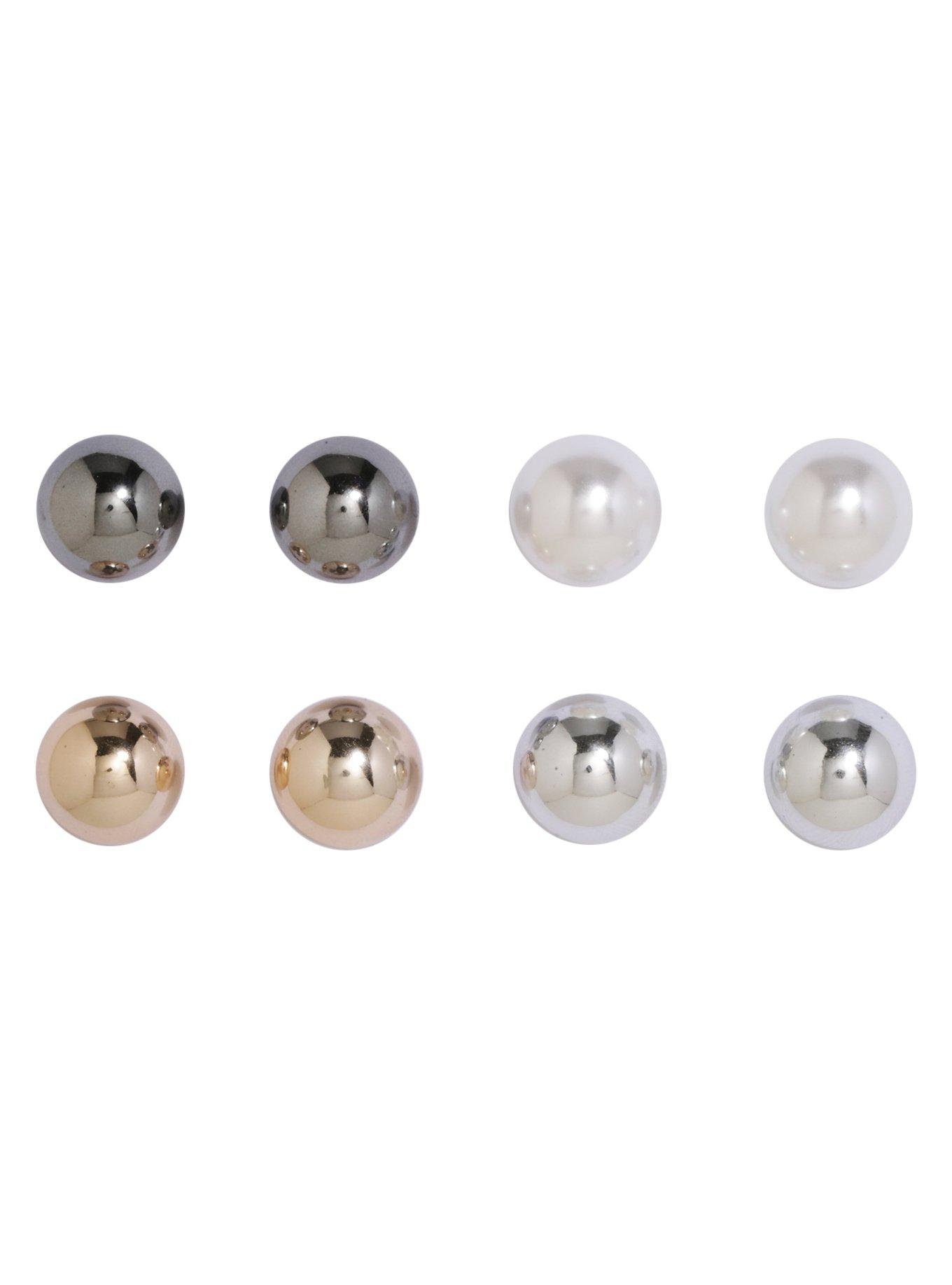 Sphere Front/Back Ball Earring Set, , alternate