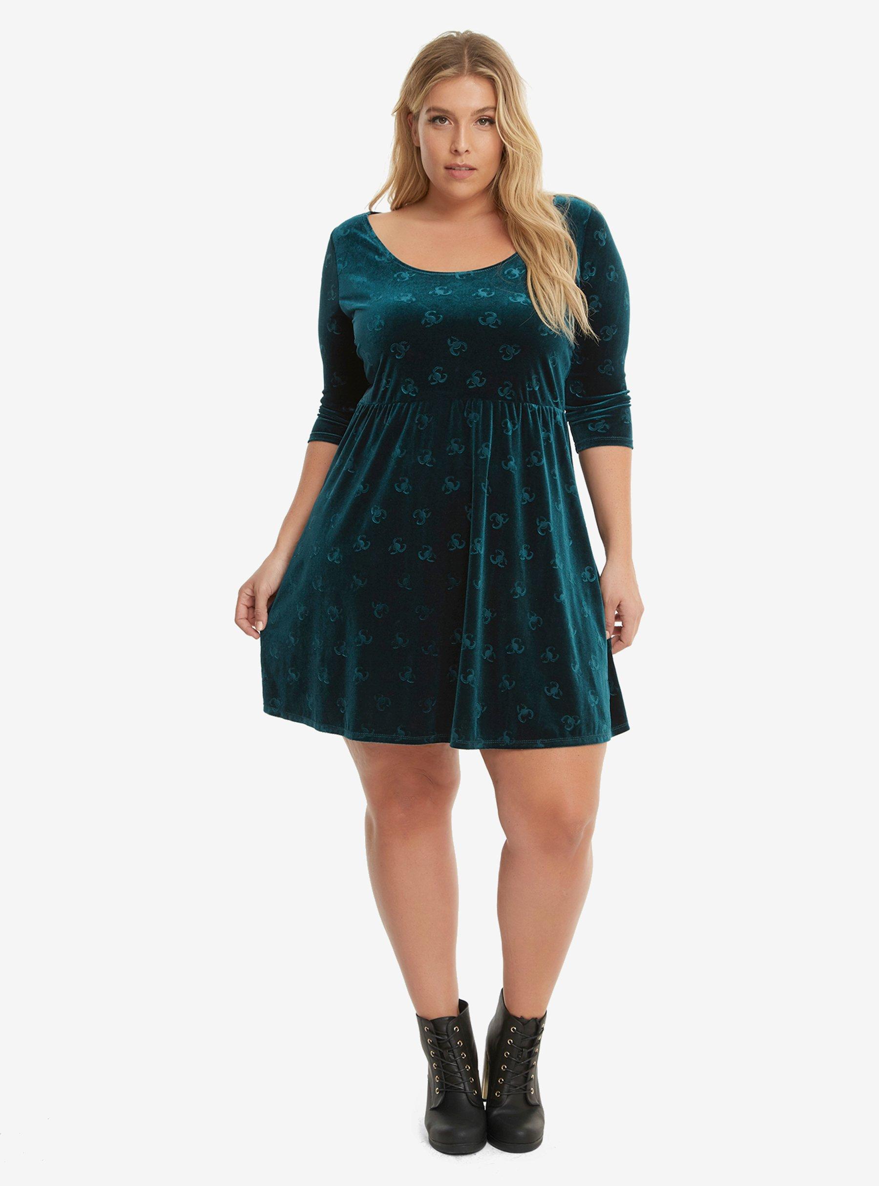 Marvel Loki Velvet Embossed Dress Plus Size, , alternate