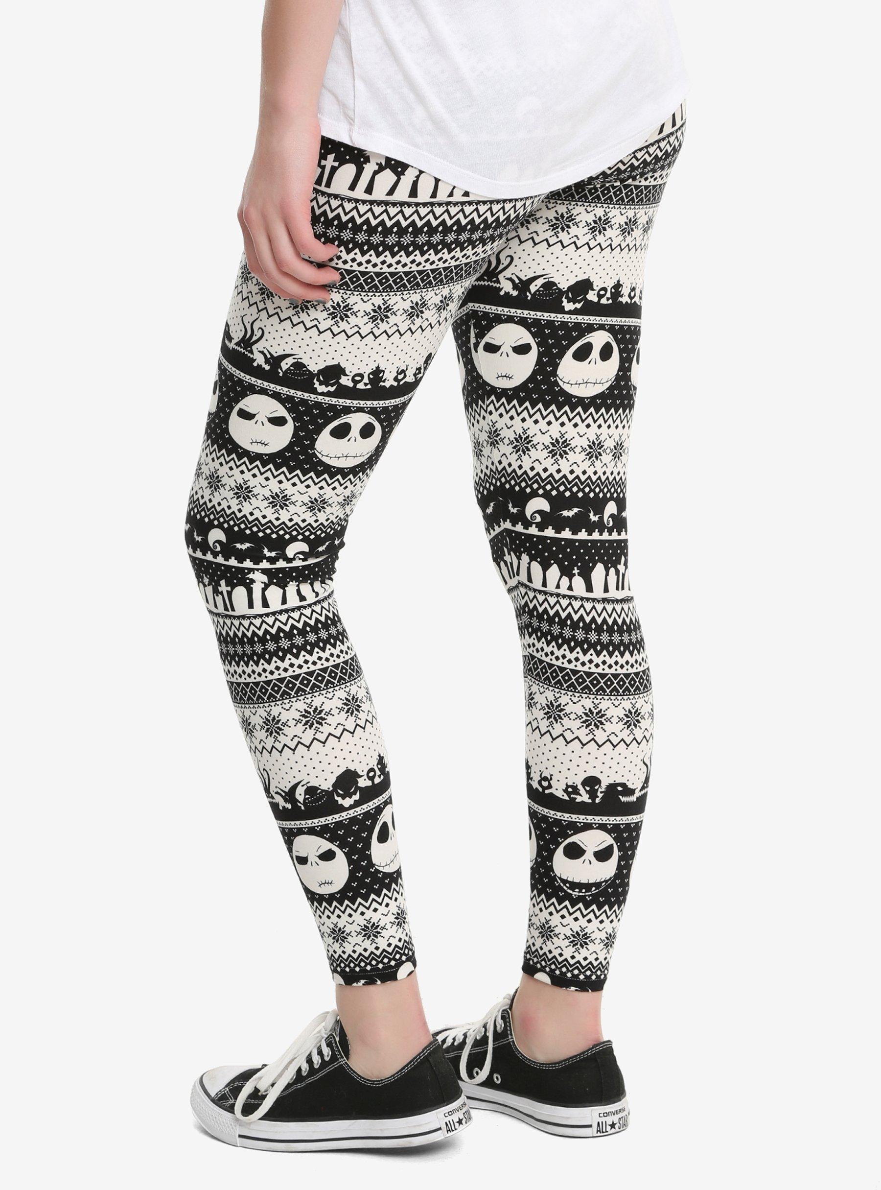 The Nightmare Before Christmas Jack Fair Isle Leggings, WHITE, alternate