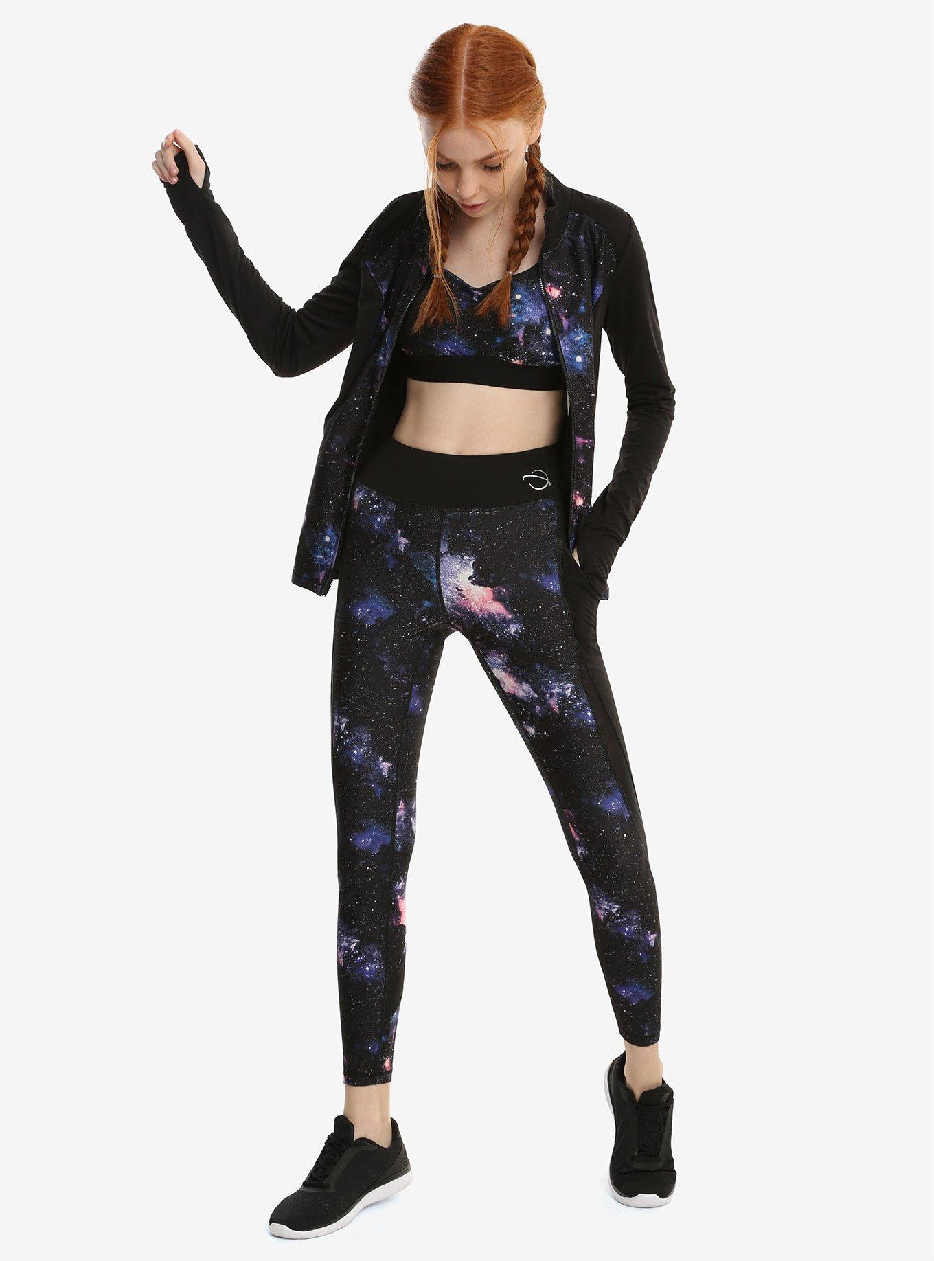 Galaxy Print Active Pants, , alternate