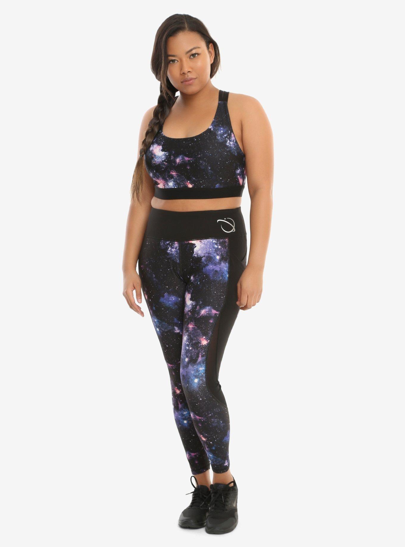 Her Universe Galaxy Print Low-Impact Sports Bra Plus Size, , alternate