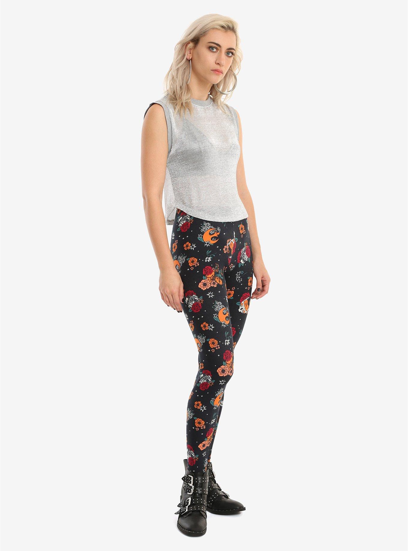 Her Universe Star Wars Floral Rebel Leggings, , alternate