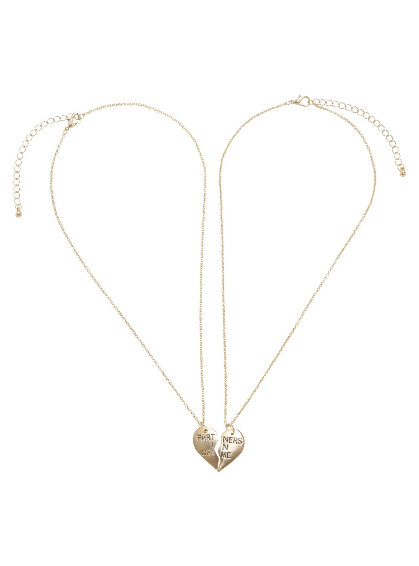 Blackheart Partners In Crime Heart BFF Necklace Set, , alternate
