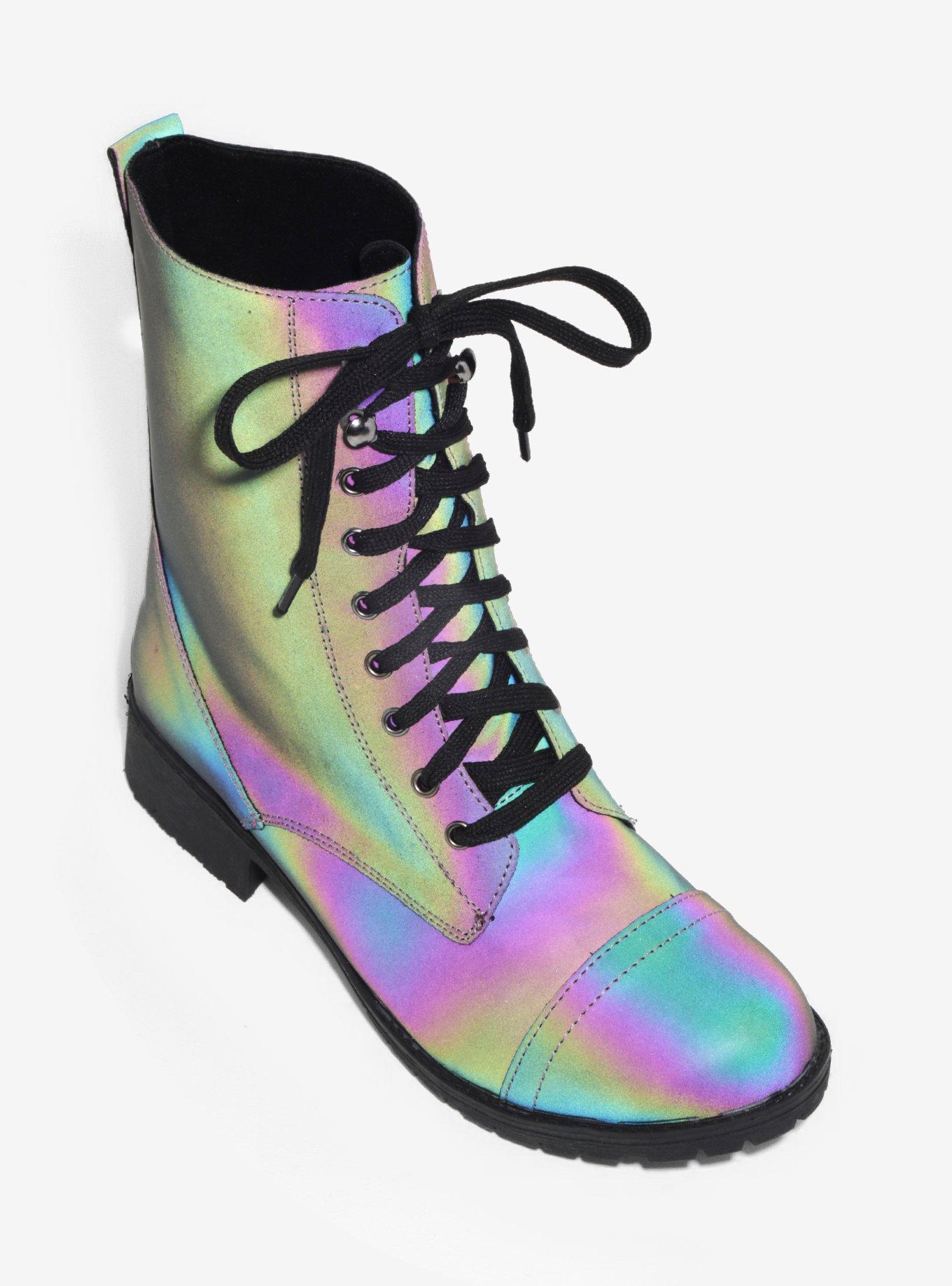 Reflective Combat Boots, , alternate