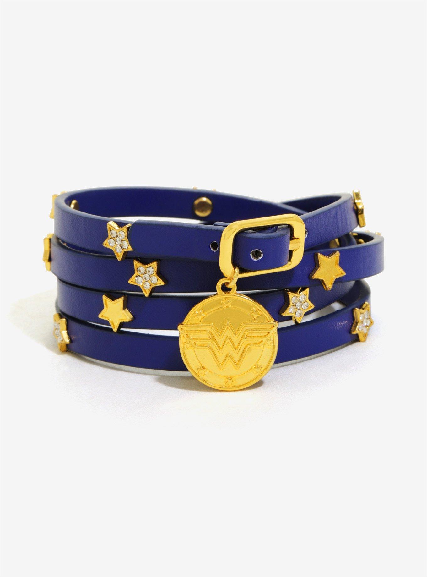 Love And Madness DC Comics Wonder Woman Blue Wrap Bracelet, , alternate