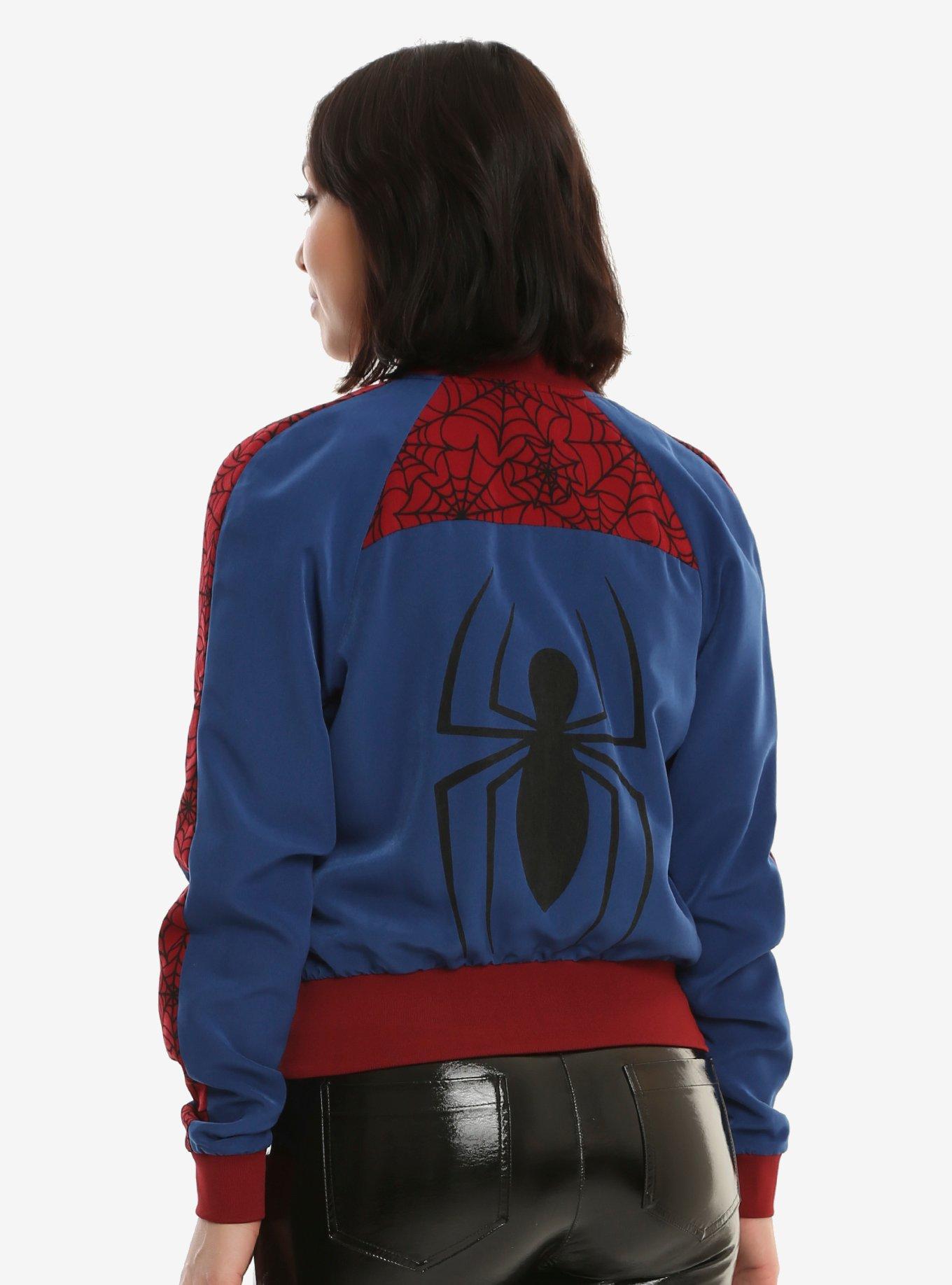 Her Universe Marvel Spider-Man Girls Satin Bomber Jacket, , alternate