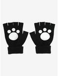 Meow Paw Print Fingerless Gloves, , alternate