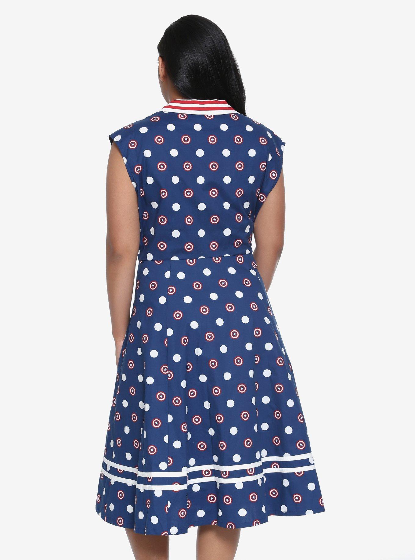 Marvel Captain America Retro Button-Front Dress Plus Size, , alternate