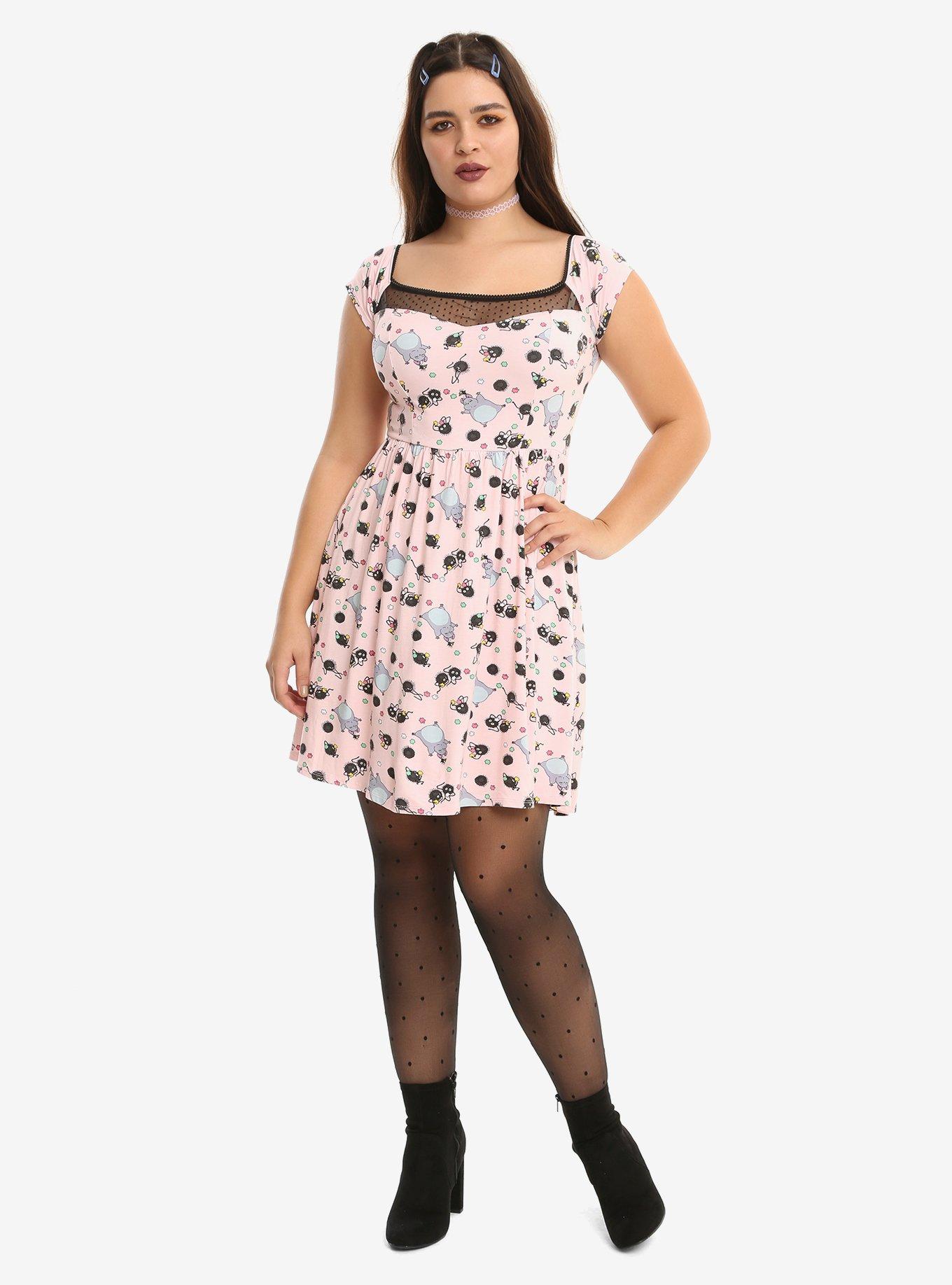 Her Universe Studio Ghibli Spirited Away Soot Sprite Pink Dress Plus Size, , alternate