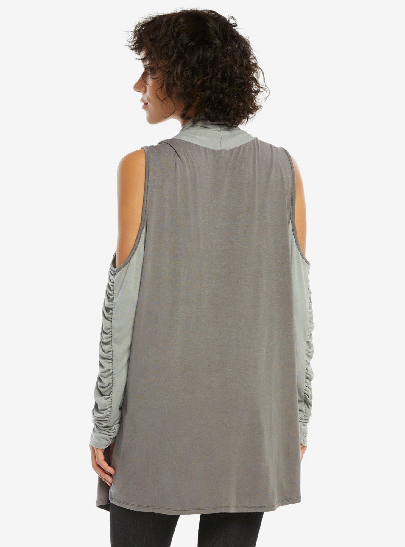 Star Wars: The Last Jedi Rey Grey Cold Shoulder Cardigan, , alternate