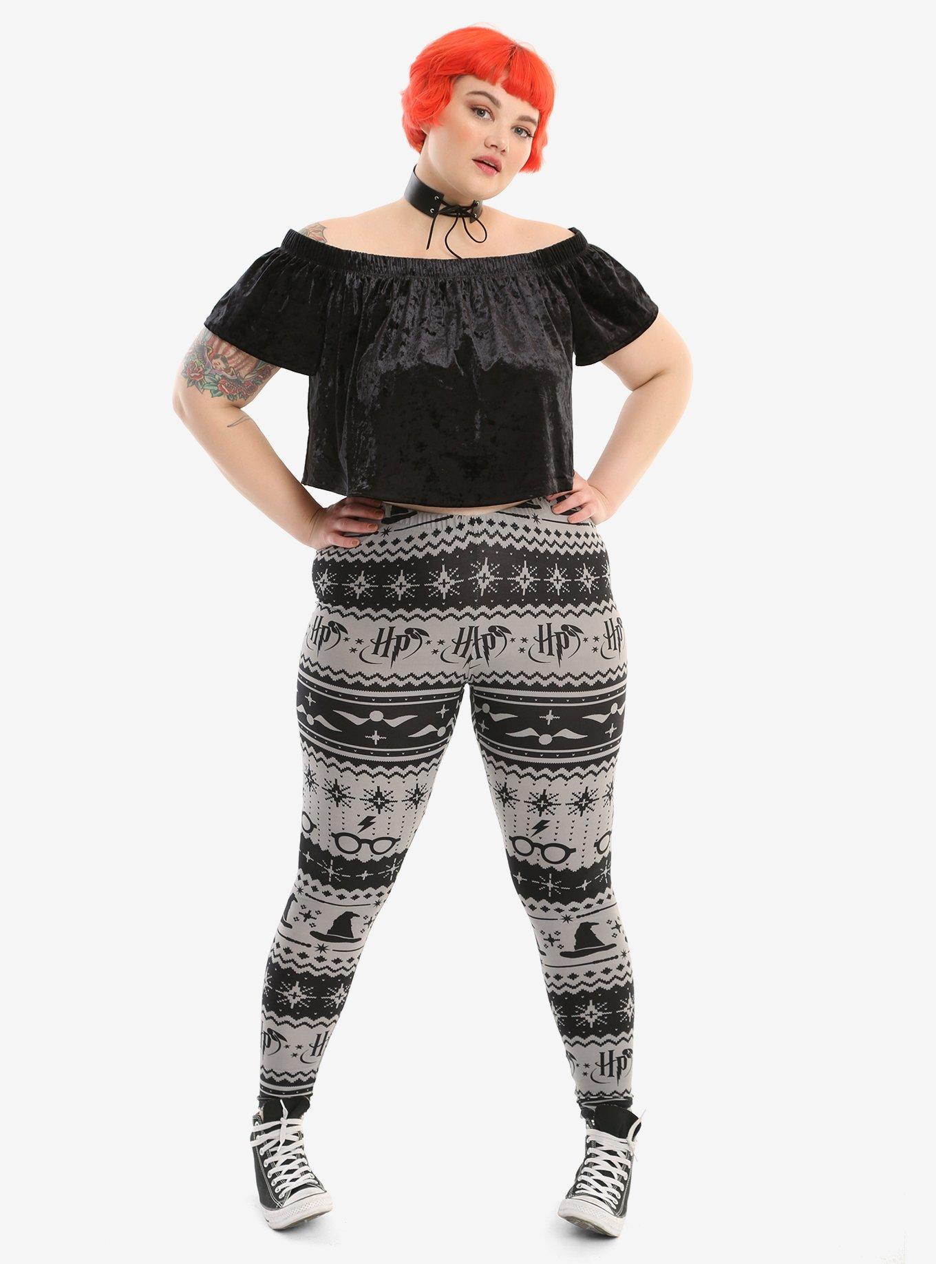 Harry Potter Fair Isle Leggings Plus Size, , alternate