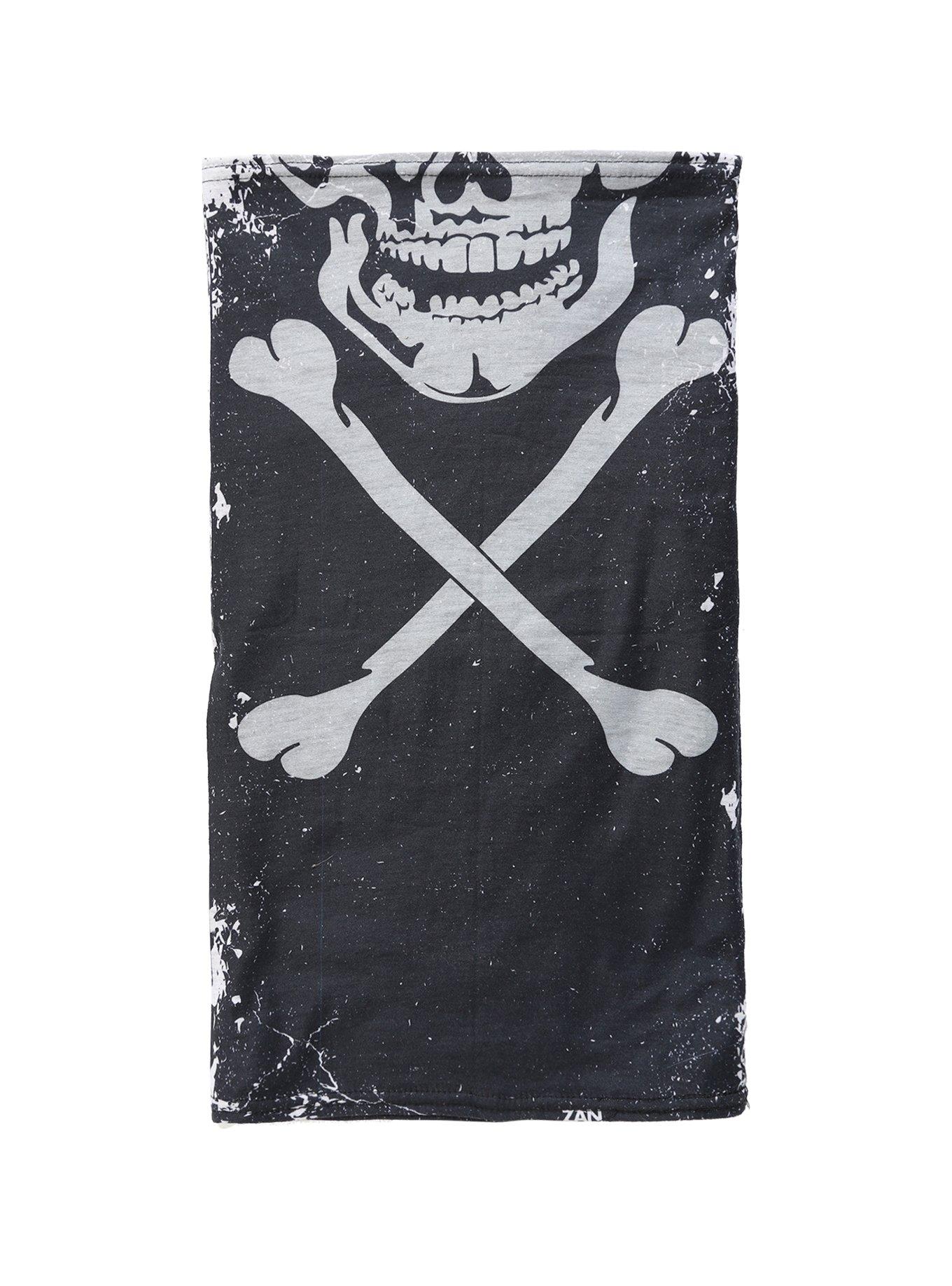 Motley Tube Skull Crossbones Fleece Scarf, , alternate