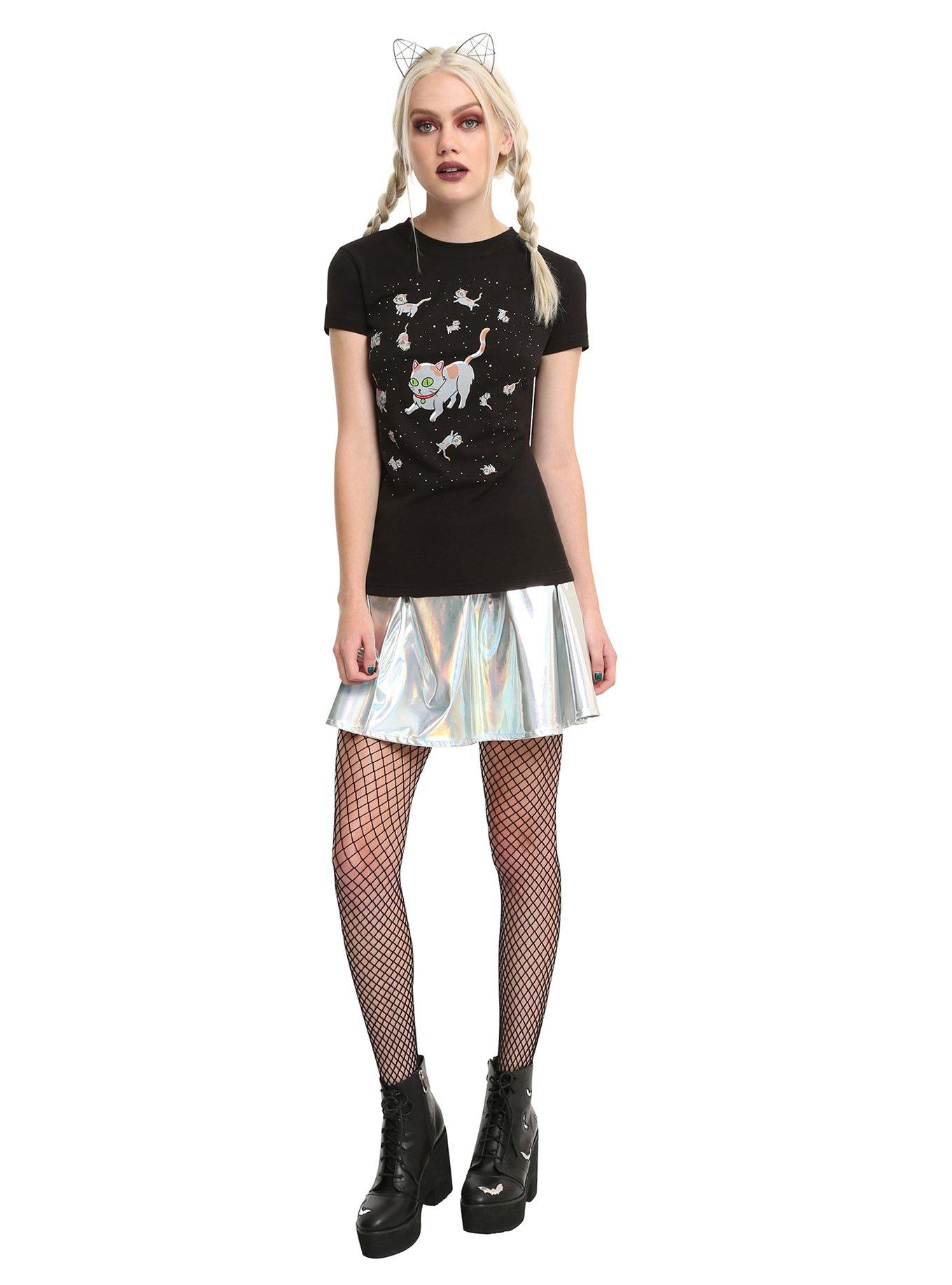 Rick And Morty Void Cats Girls T-Shirt, BLACK, alternate