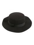 Long-Brimmed Boater Hat Black, , alternate