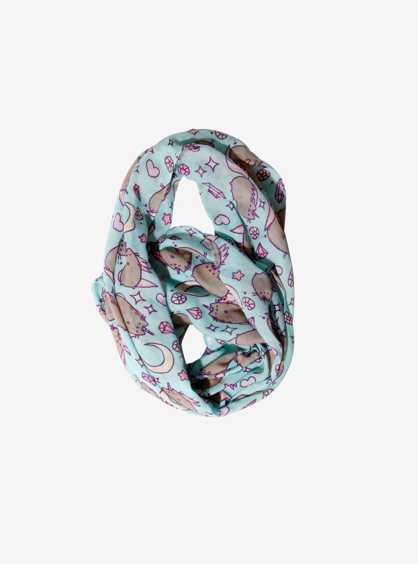 Pusheen Unicorn & Moon Print Viscose Infinity Scarf, , alternate - view 2