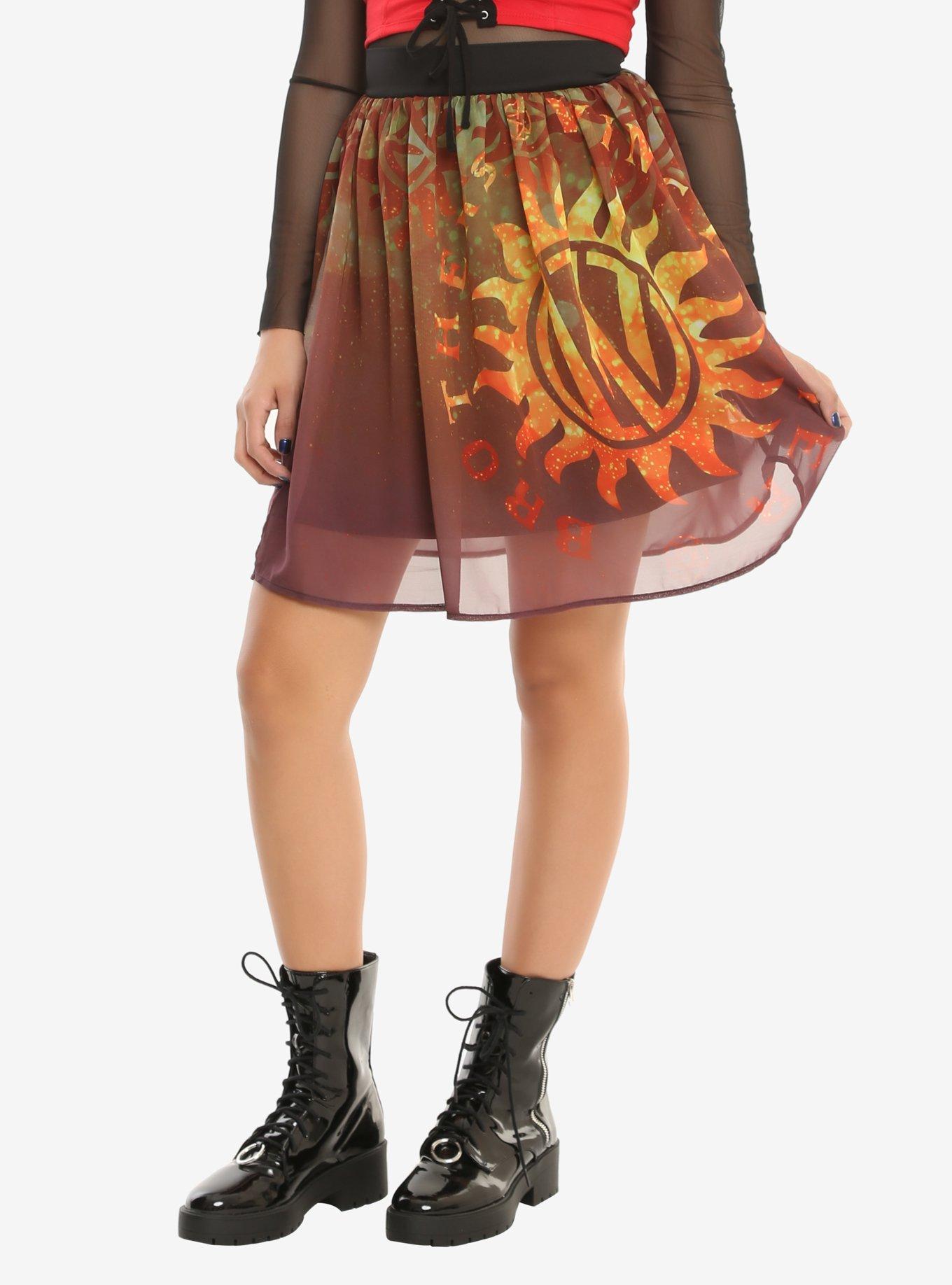 Supernatural Winchester Brothers Chiffon Skirt, MULTI, alternate