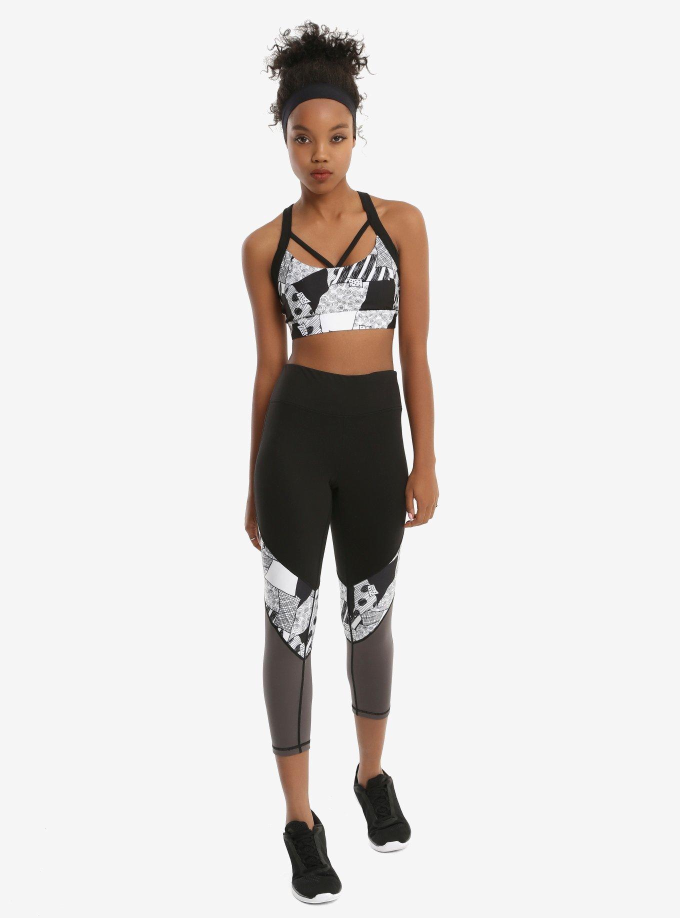 The Nightmare Before Christmas Sally Low-Impact Sports Bra, BLACK-WHITE, alternate