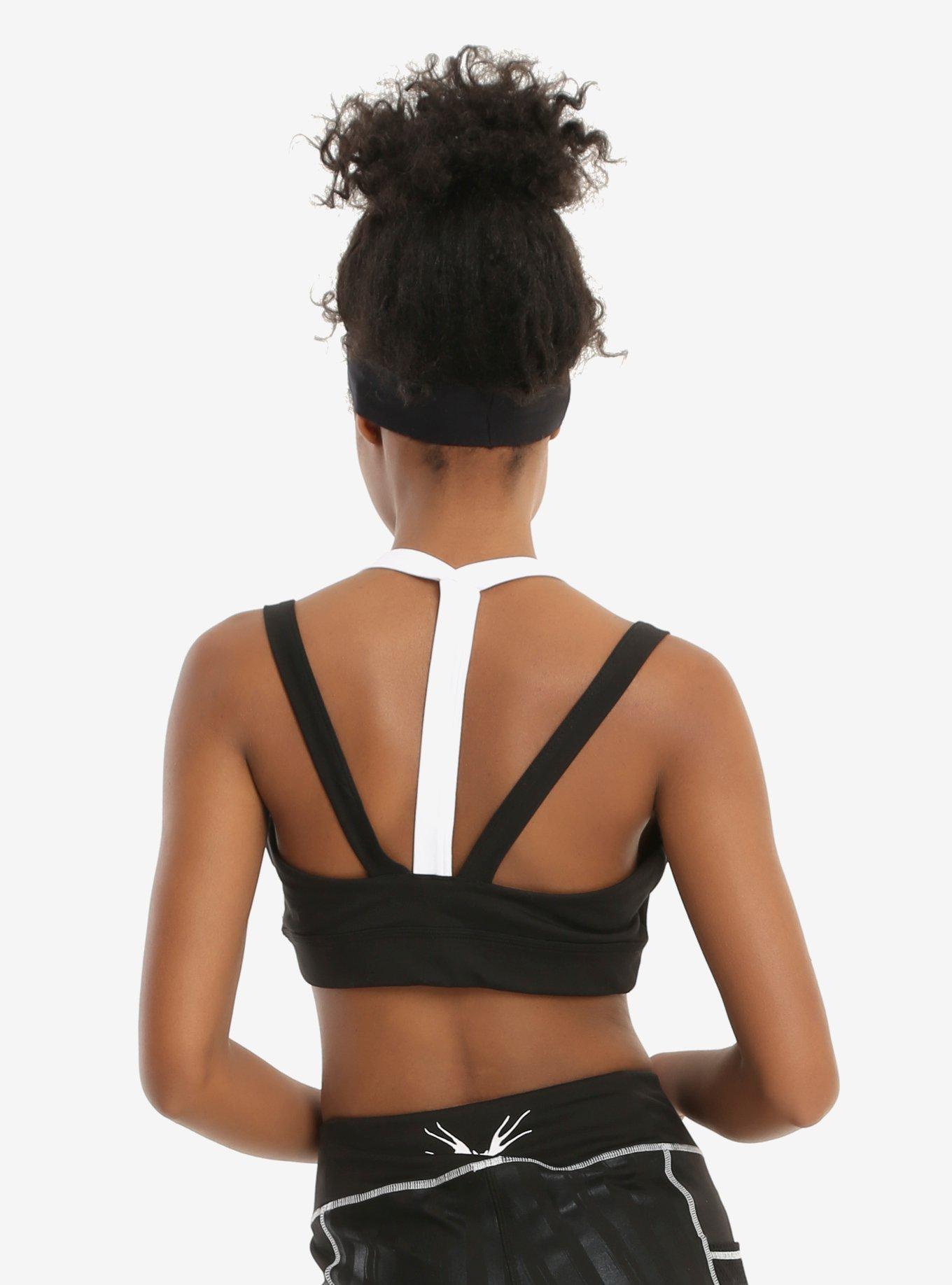The Nightmare Before Christmas Jack Skellington Low-Impact Sports Bra, BLACK-WHITE, alternate