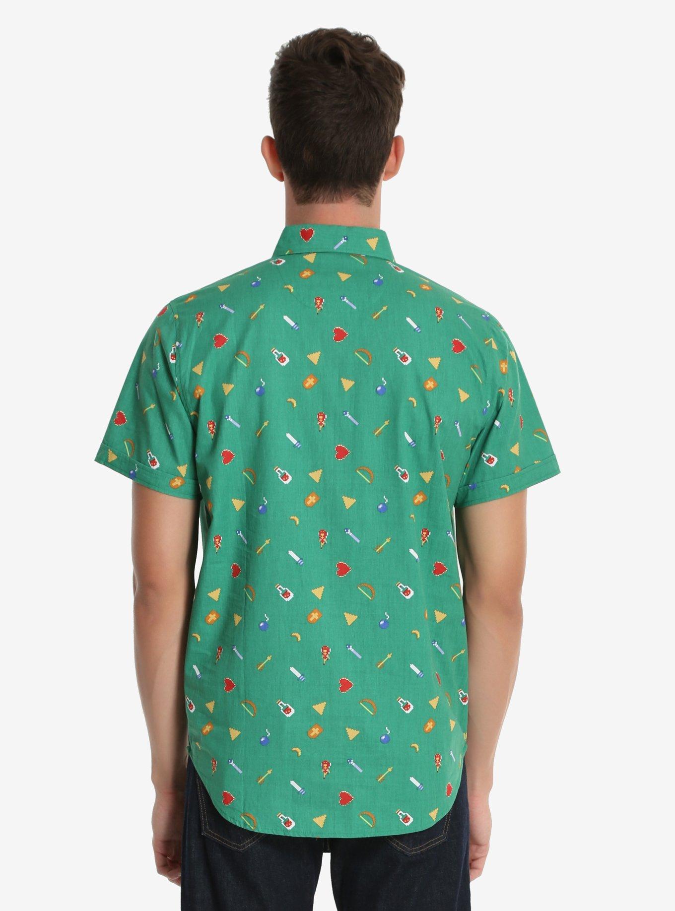 Nintendo The Legend Of Zelda 8-Bit Woven Button-Up - BoxLunch Exclusive, , alternate