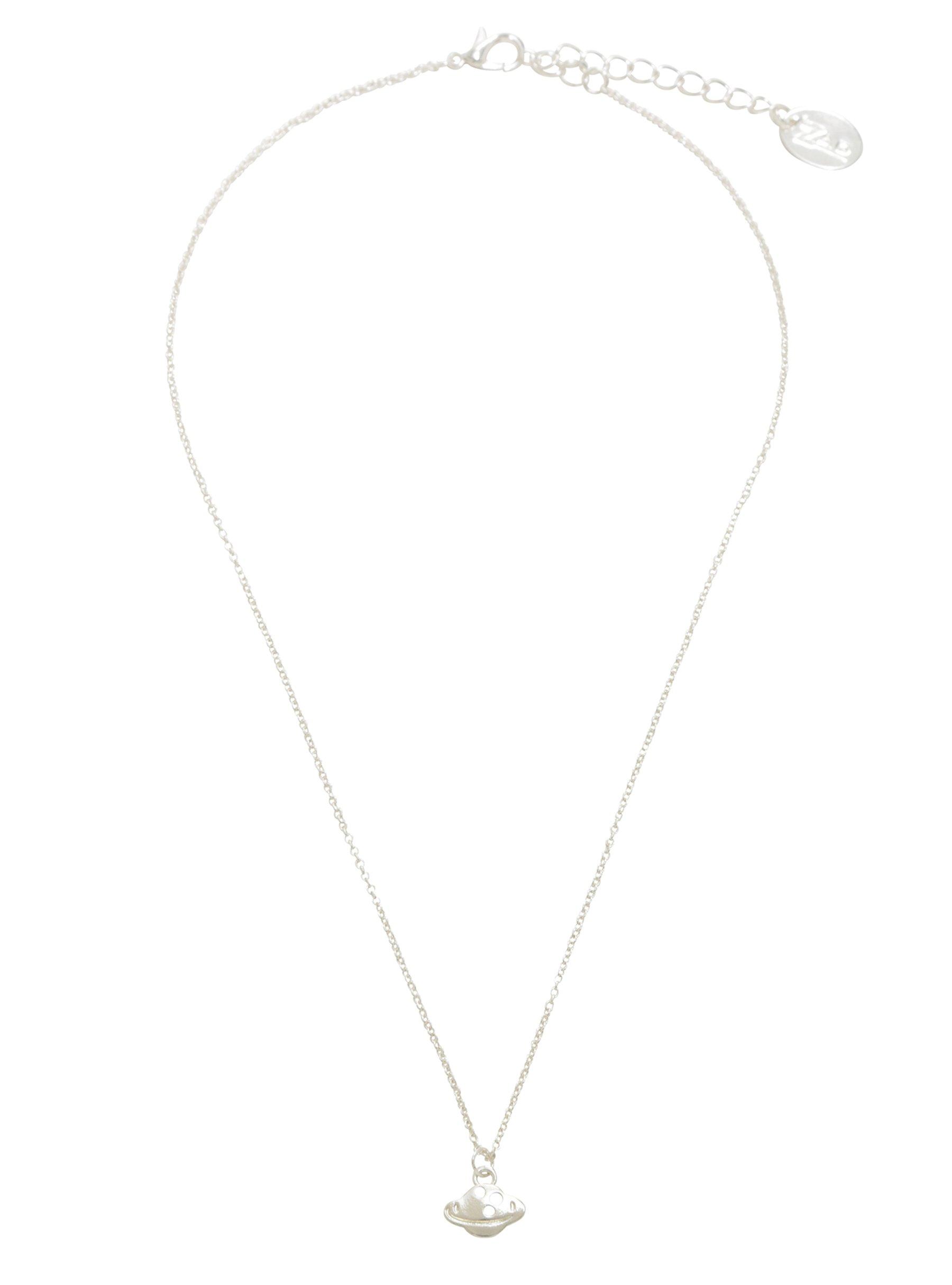 Silver Dainty Planet Necklace, , alternate