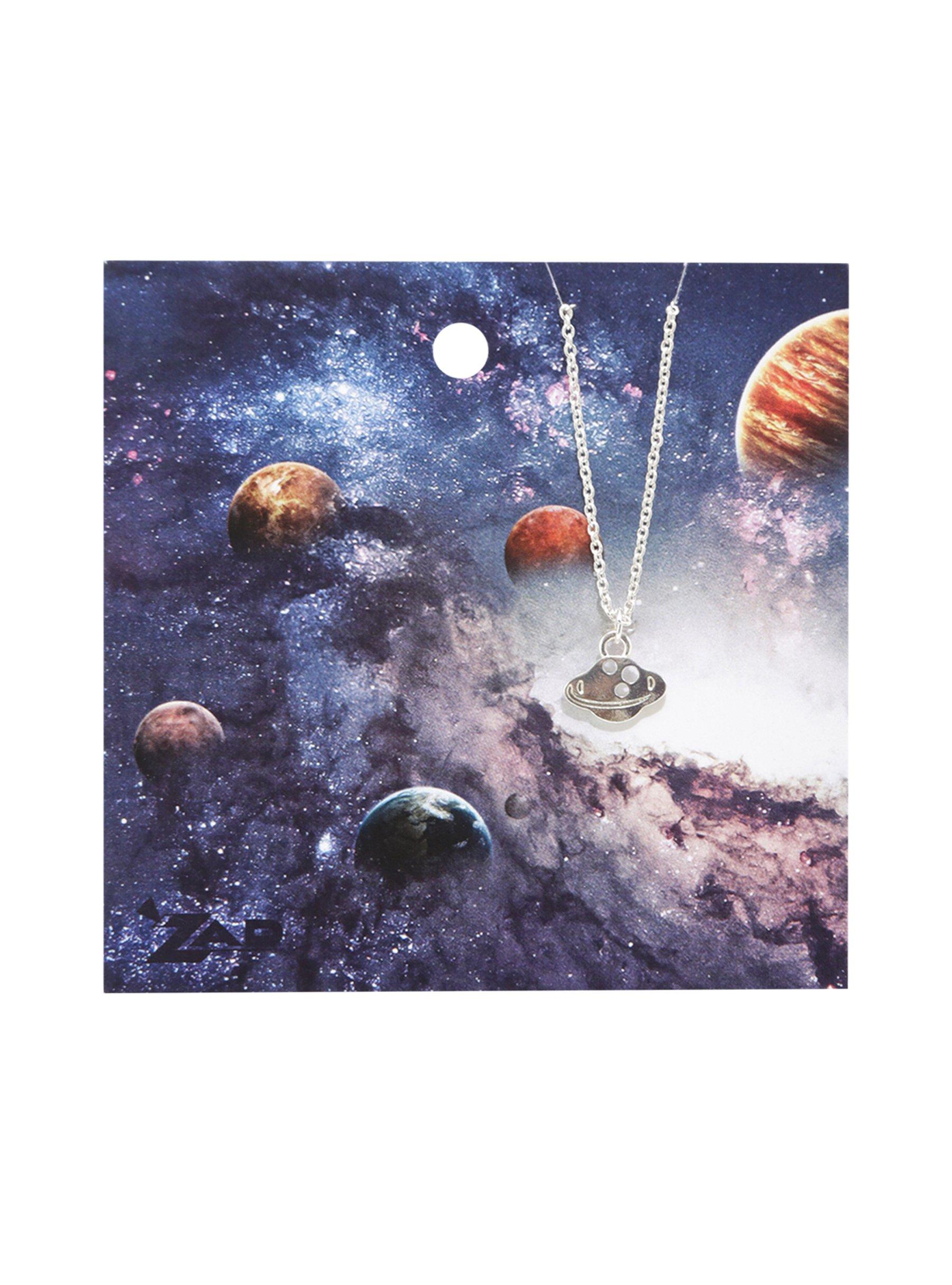 Silver Dainty Planet Necklace, , alternate