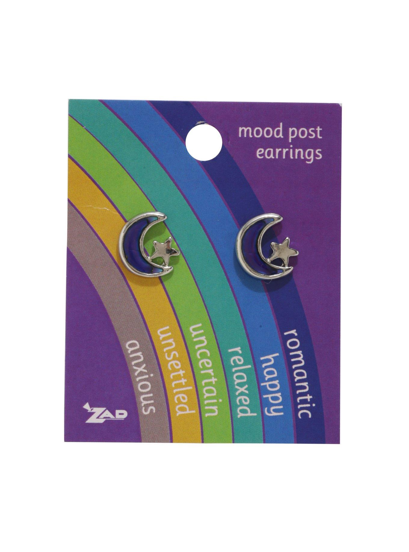 Moon & Star Mood Stud Earrings, , alternate