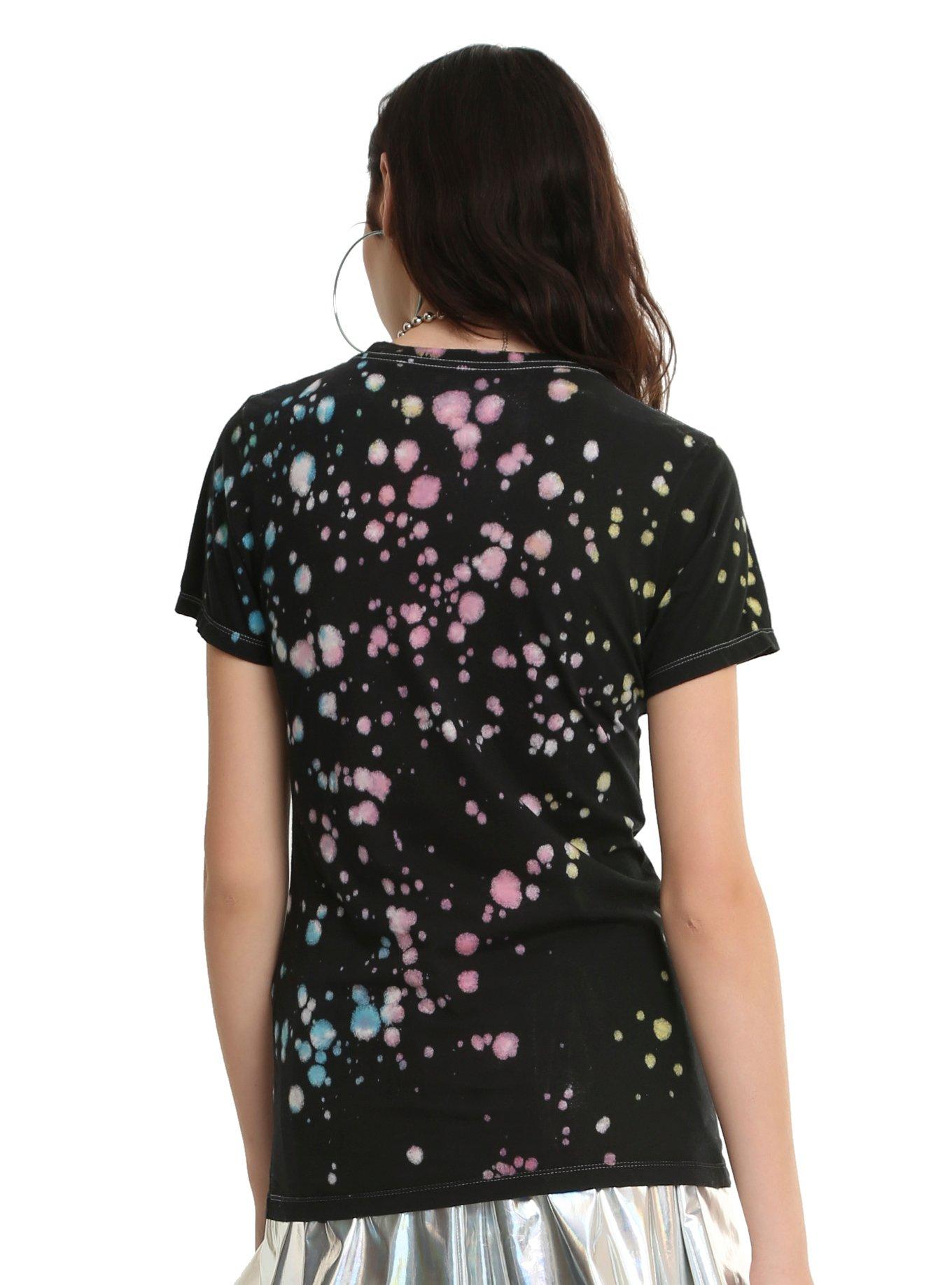 Lisa Frank Splatter Unicorn Girls T-Shirt, BLACK, alternate