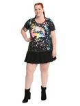 Lisa Frank Unicorn Splatter Girls T-Shirt Plus Size, , alternate