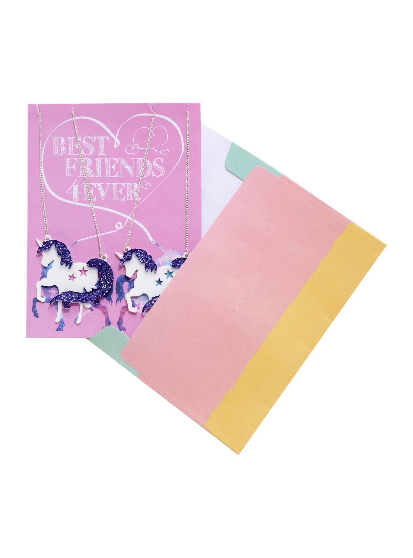 Glitter Unicorn Best Friends Necklace Set, , alternate