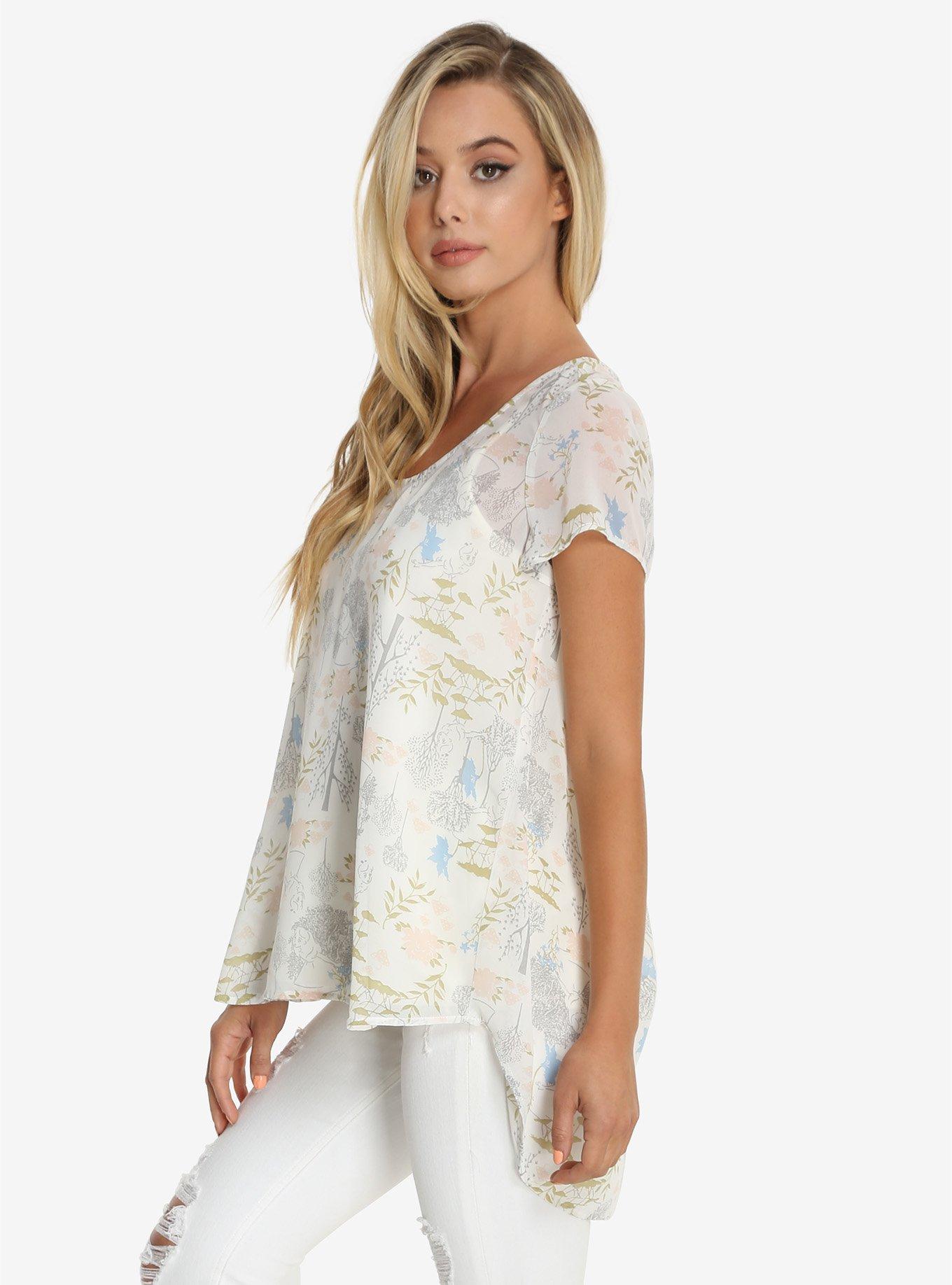 Disney Alice In Wonderland Womens Chiffon Top, , alternate