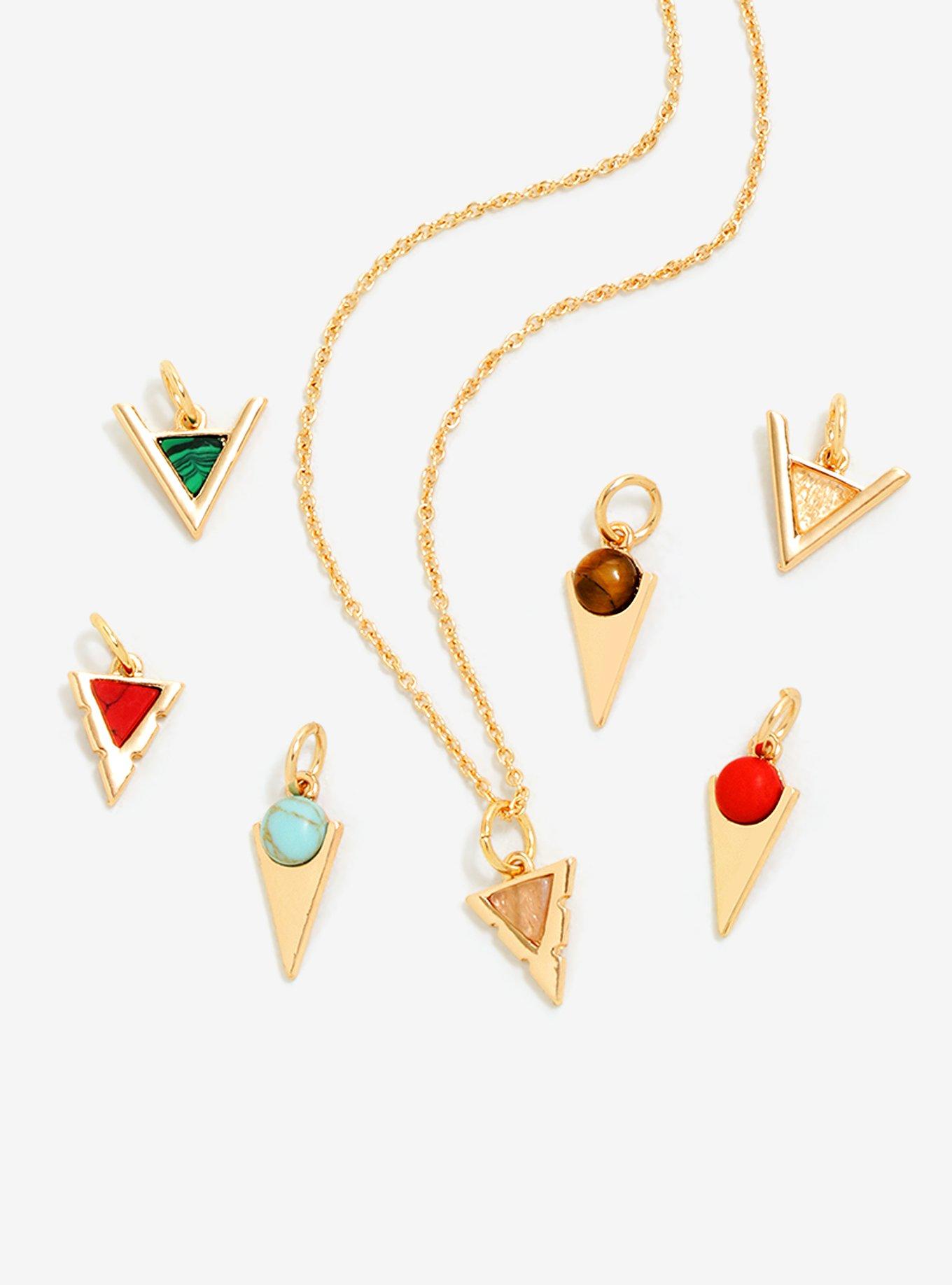 Chakra Stone Interchangeable Charm Gold Necklace, , alternate