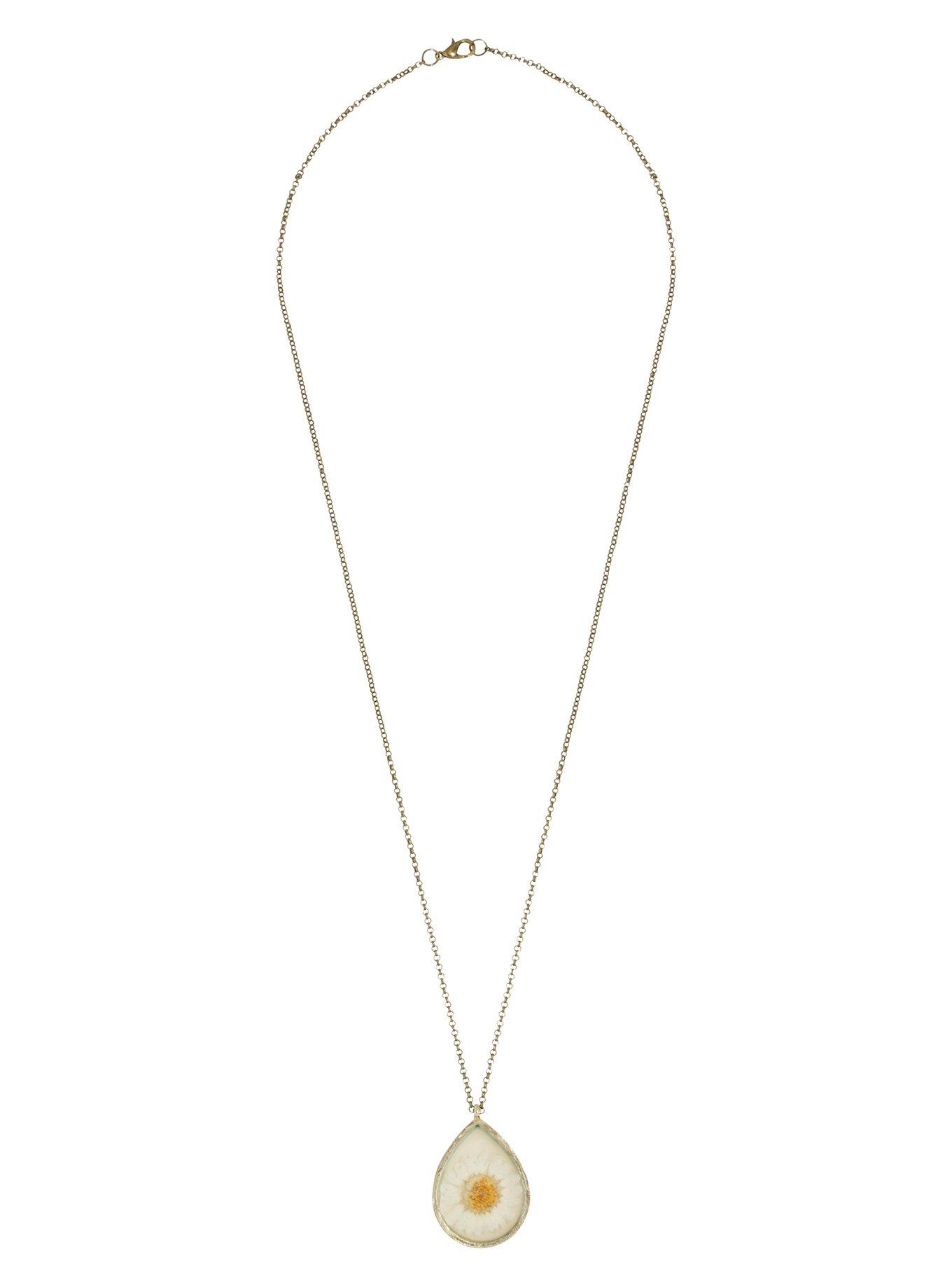 Real Daisy Pendant Necklace, , alternate