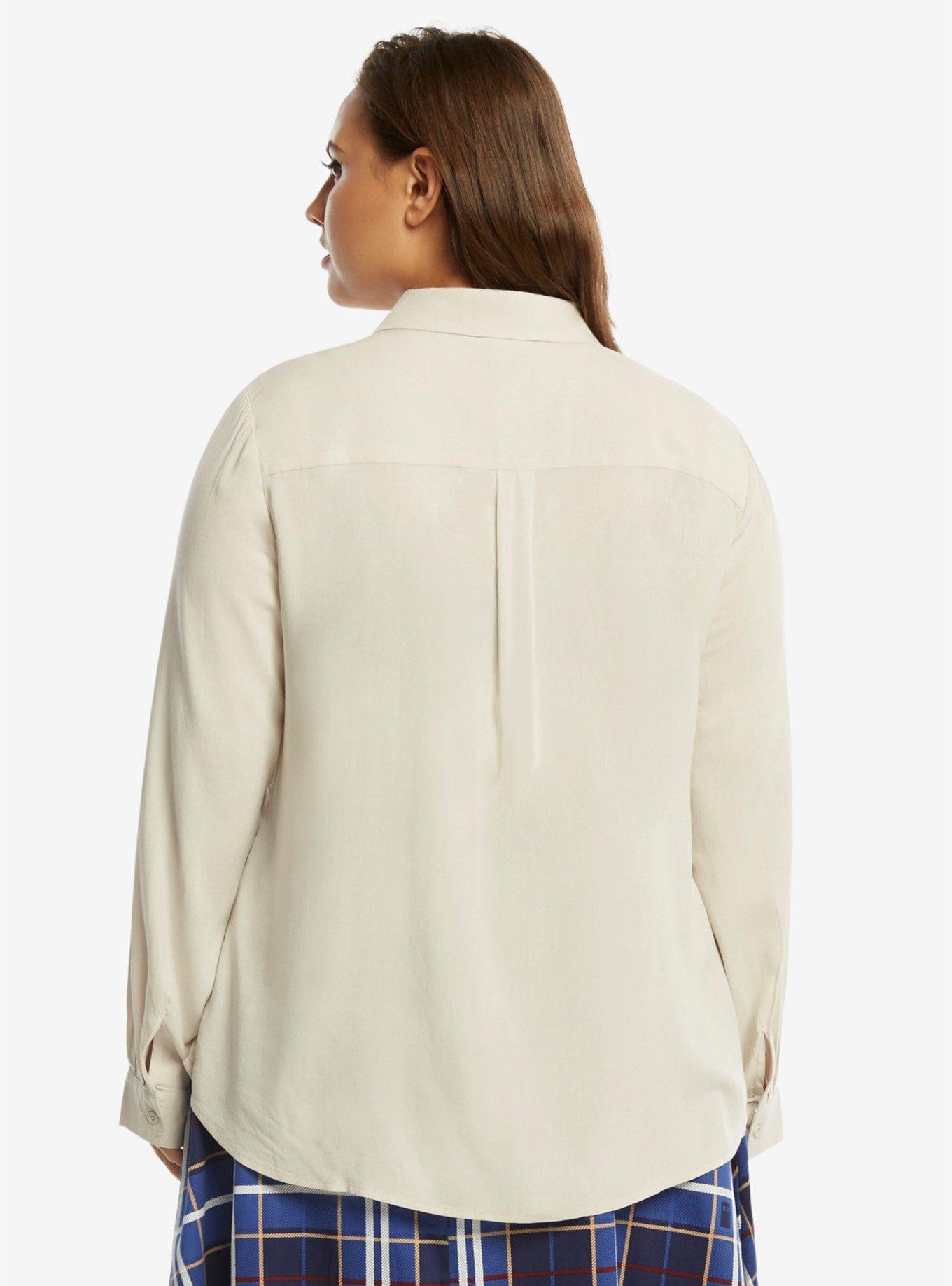 Doctor Who Tie Neck Blouse Plus Size, , alternate