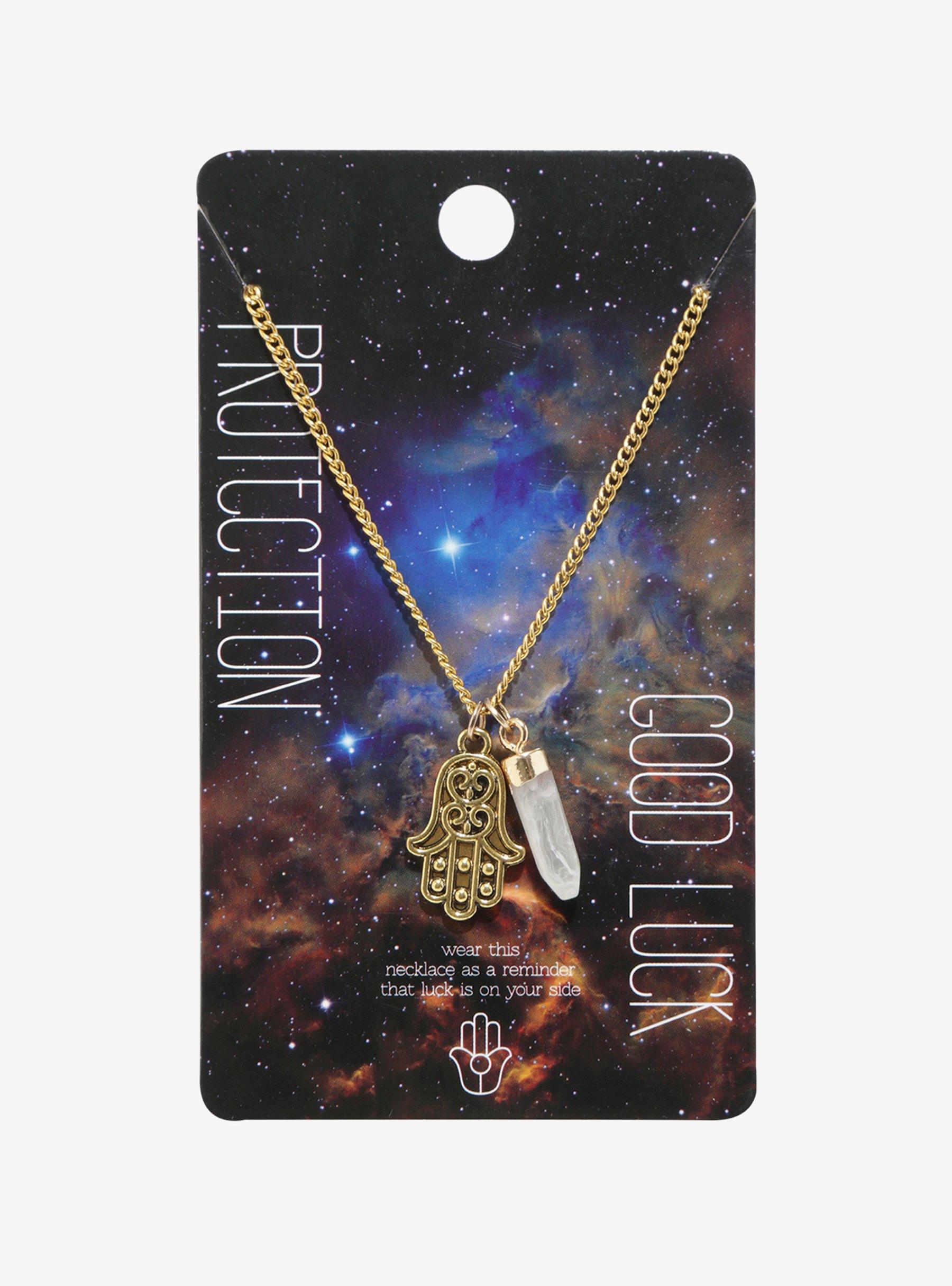 Gold Hamsa Hand Chain Necklace, , alternate