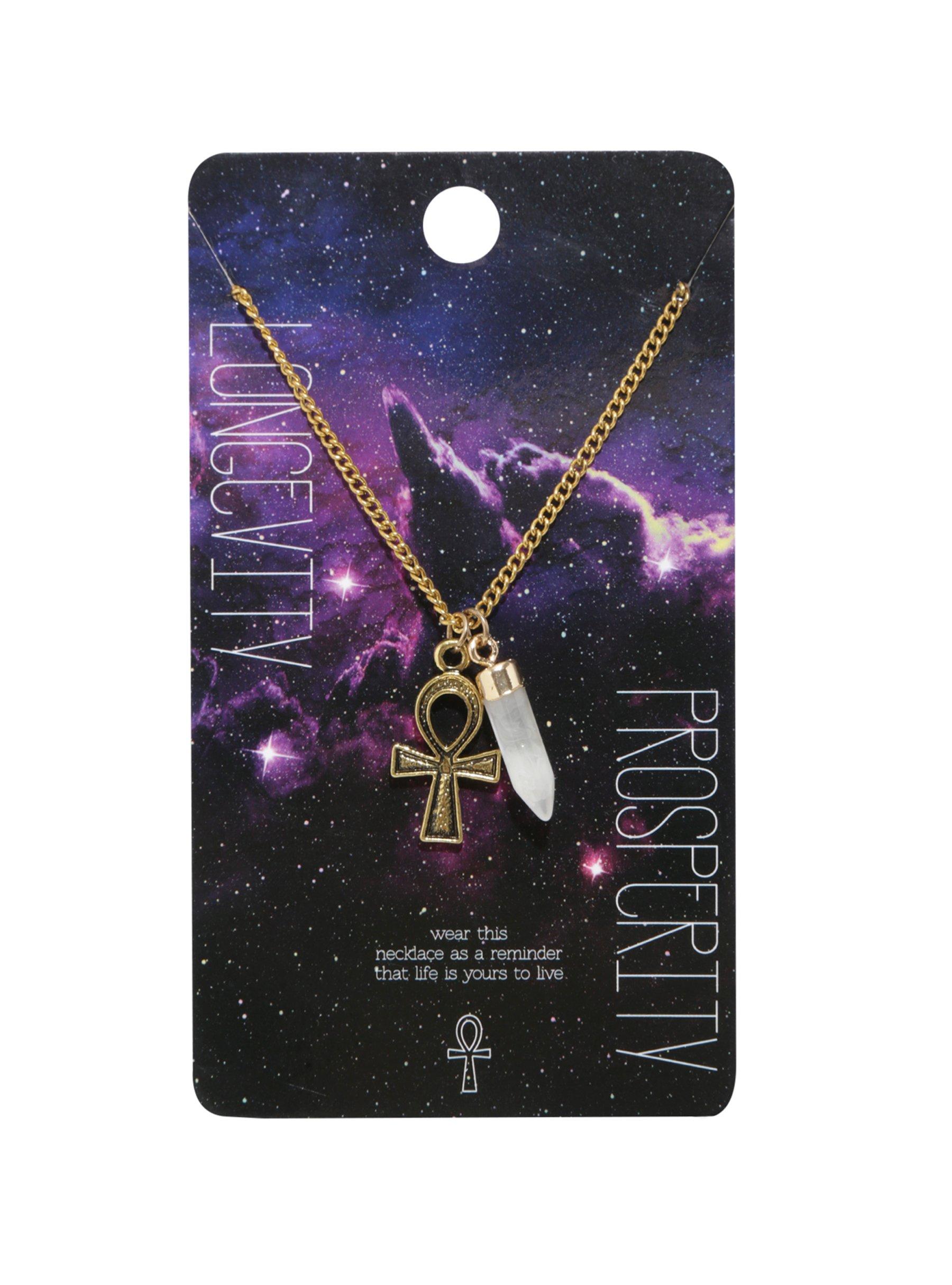 Gold Ankh Prosperity Necklace, , alternate