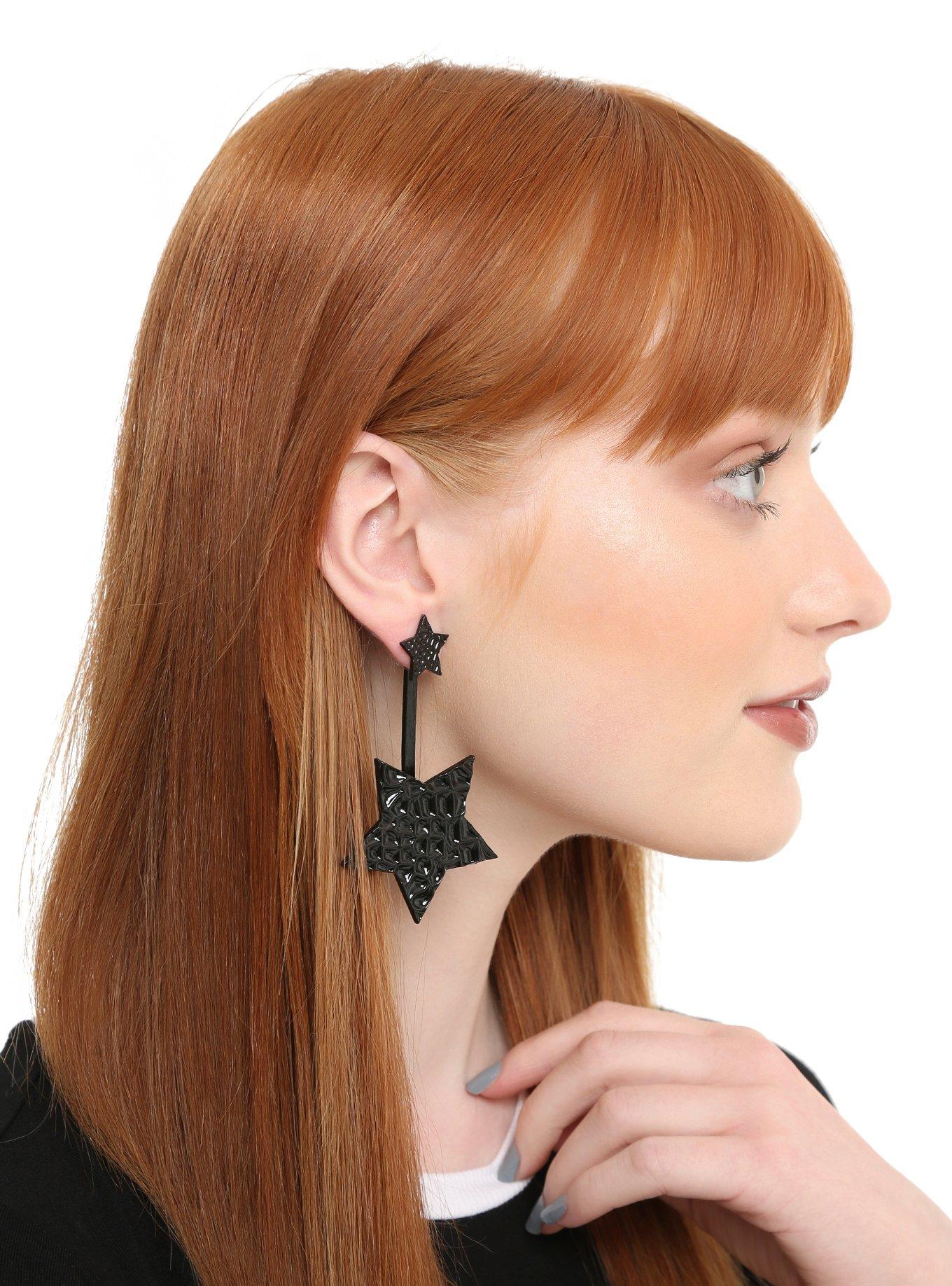 Front And Back Star Earrings, , alternate