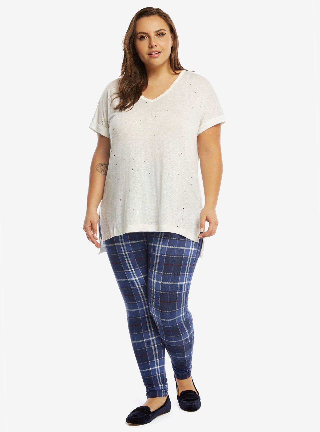 Doctor Who Plaid Leggings Plus Size, , alternate
