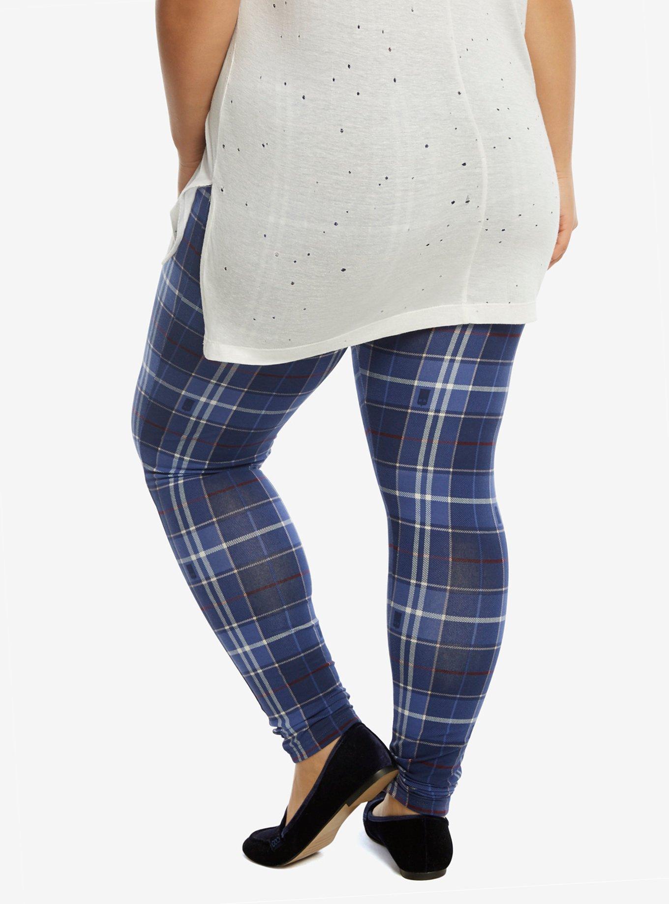 Doctor Who Plaid Leggings Plus Size, , alternate