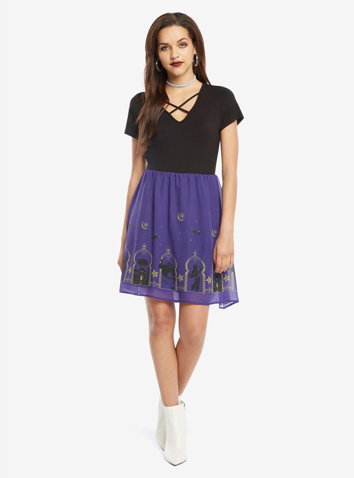 Disney Aladdin Border Print Dress, MULTI, alternate