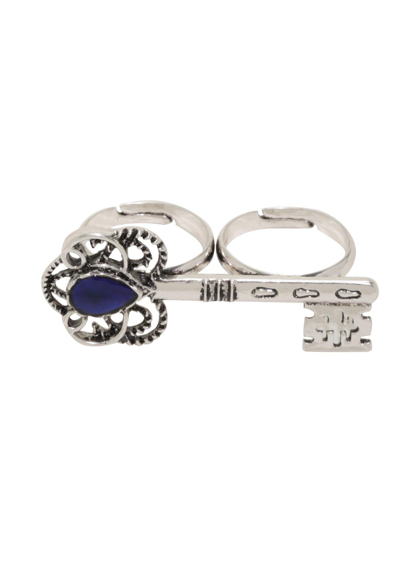 Mood Ring Skeleton Key Double Ring, , alternate