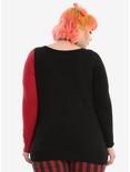 DC Comics Harley Quinn Puddin Tie Front Girls Sweater Plus Size, , alternate