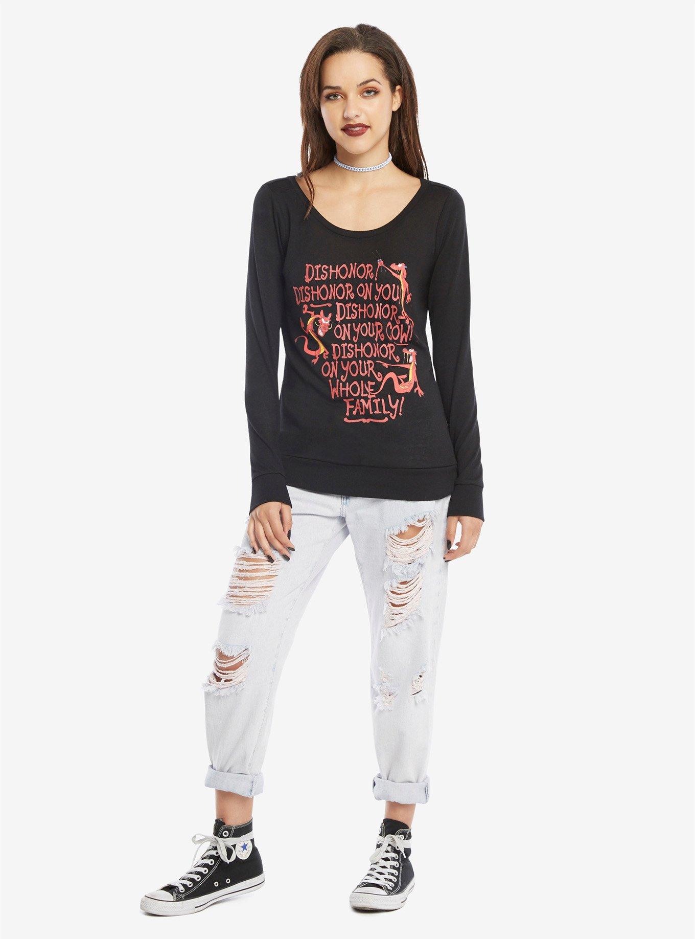 Disney Mulan Mushu Dishonor Crisscross Back Girls Sweater, MULTI, alternate