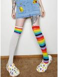 Blackheart Rainbow Striped Knee-High Socks, , alternate