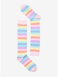 Pastel Rainbow Striped Knee-High Socks, , alternate